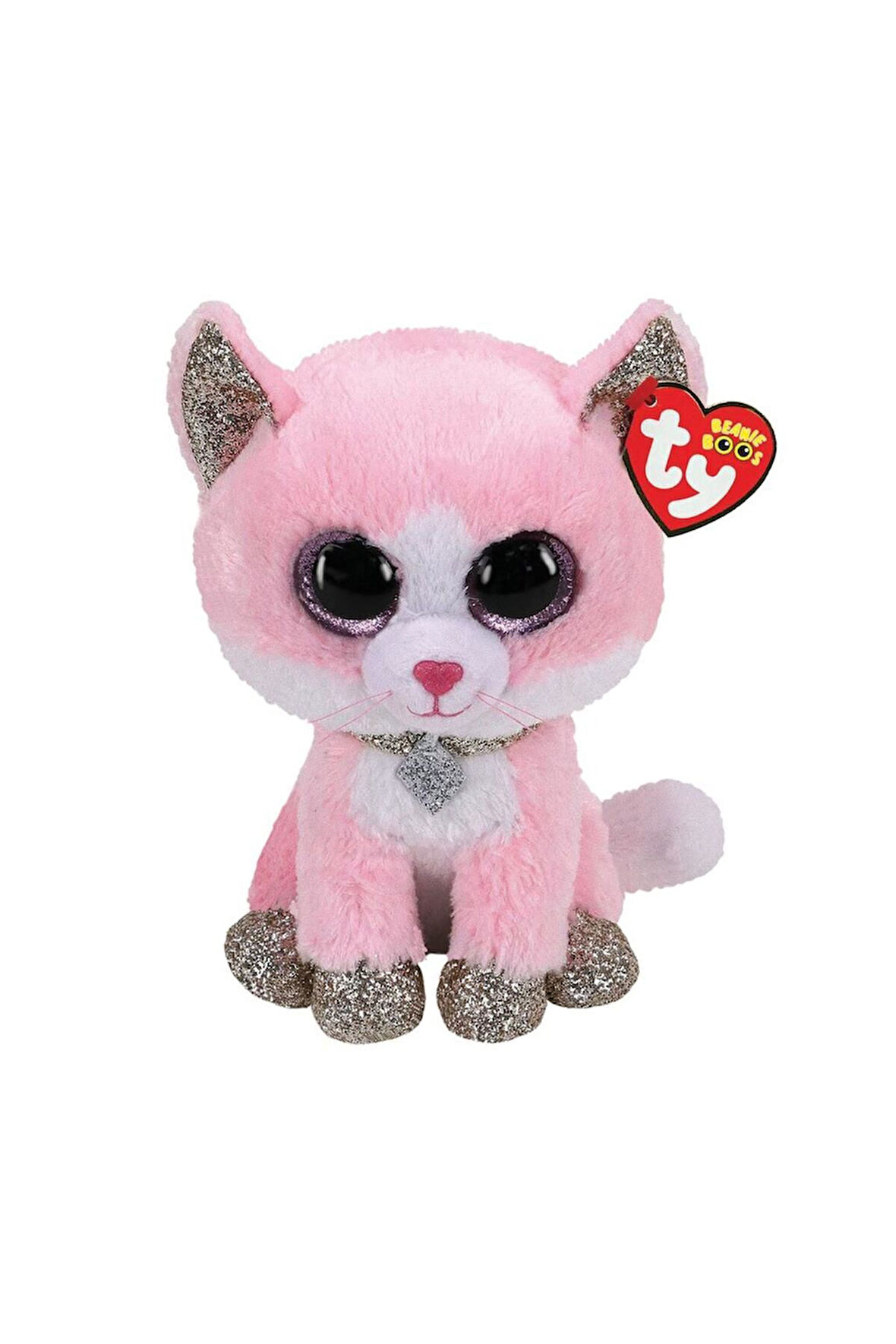 Kız Erkek Çocuk Oyuncak TY Beanie Boos Pembe Peluş Kedi Fiona 24cm Kız Erkek Çocuk Oyuncak Eğitici O