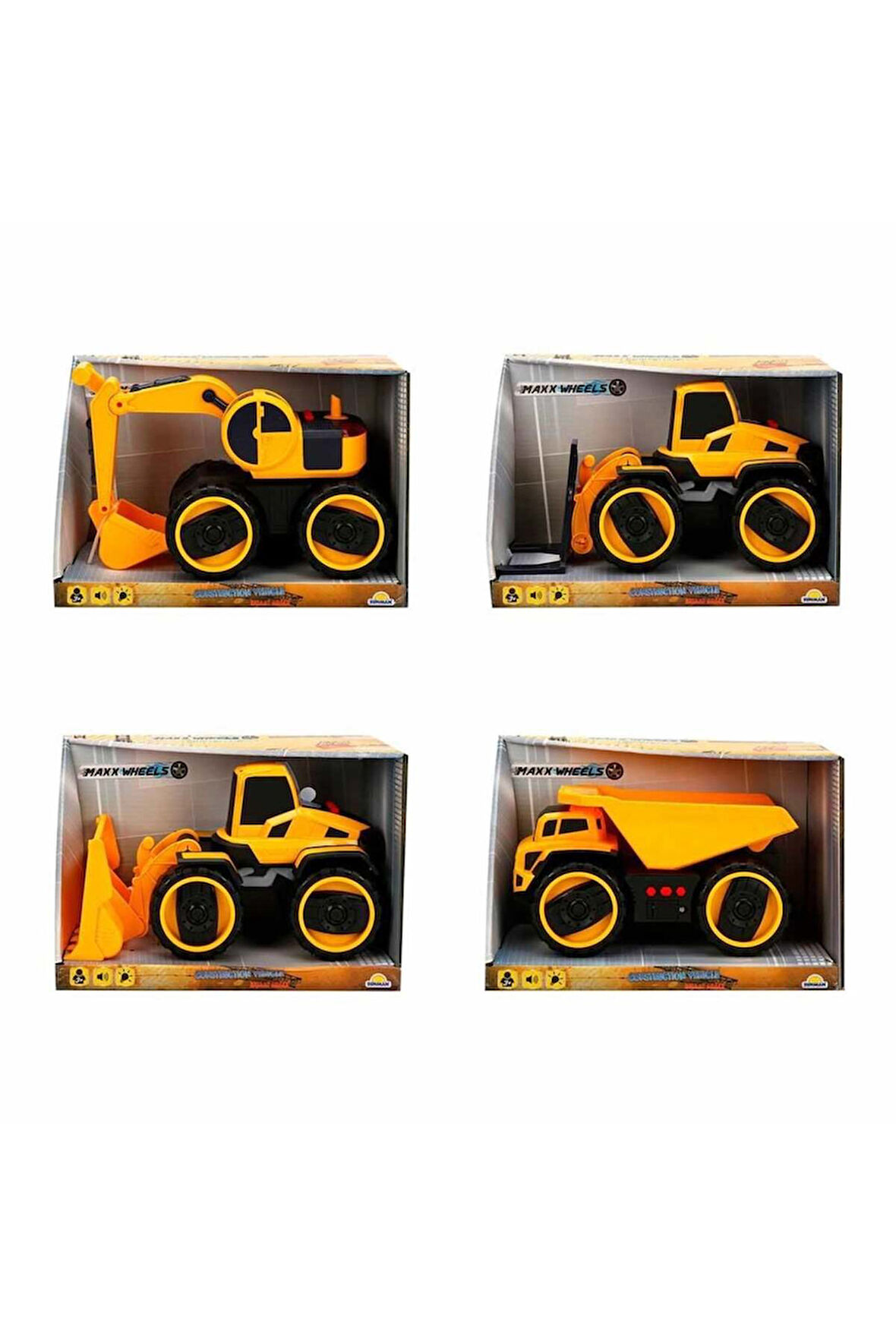 Kız Erkek Çocuk Oyuncak Maxx Wheels Sesli ve Işıklı İnşaat Araçları 22cm -1adet fiyatıdır Kız Erkek