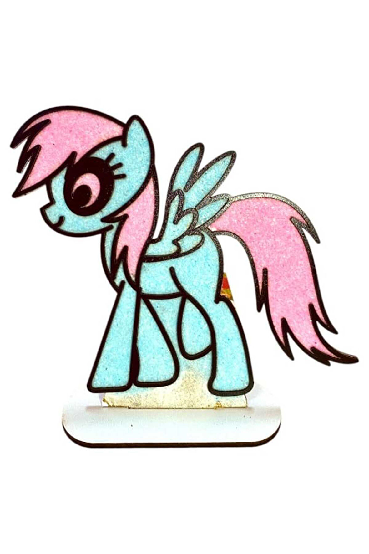 Kız Erkek Çocuk Eğlenceli Oyuncaklar Sevimli Pony At Ahşap Tuz Boyama Oyunu : Boya Ve Masa Üstüne Bi