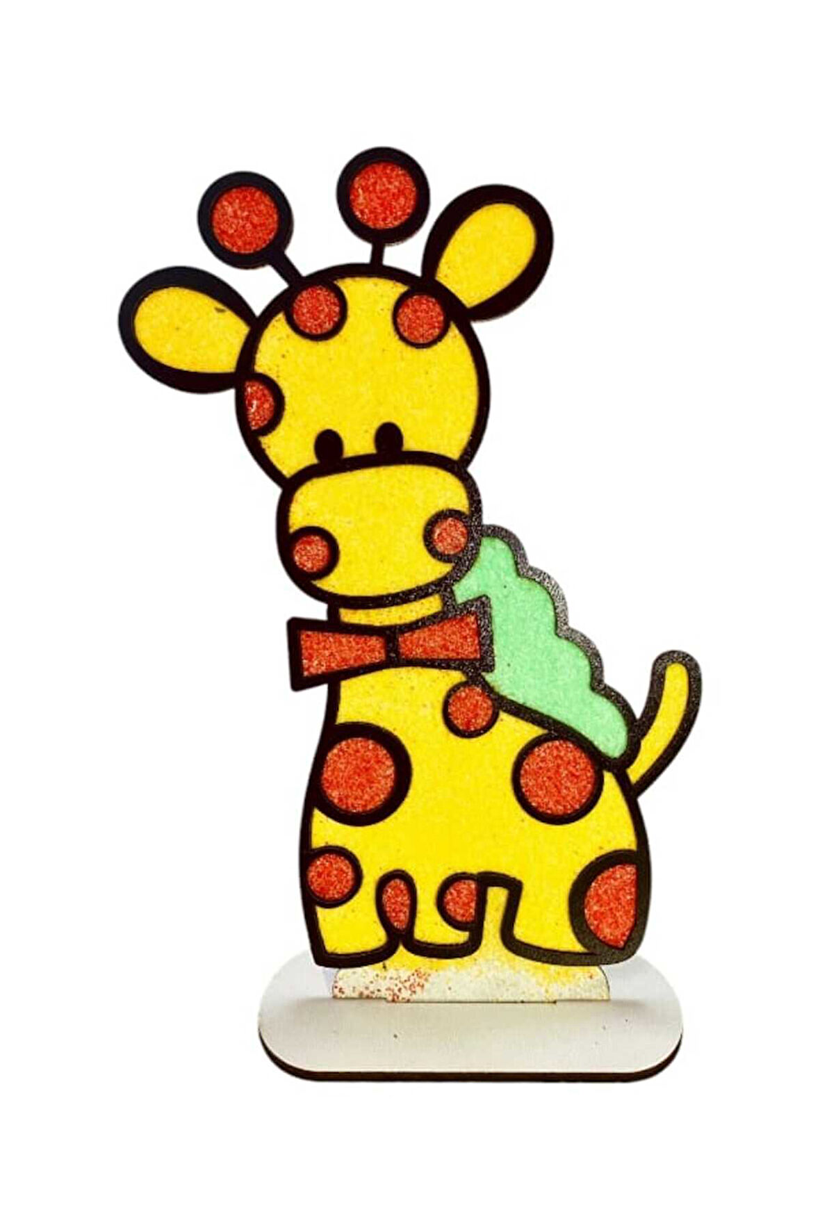 Kız Erkek Çocuk Eğlenceli Oyuncaklar Zürafa Ahşap Tuz Boyama Oyunu : Boya Ve Masa Üstüne Biblo Yap