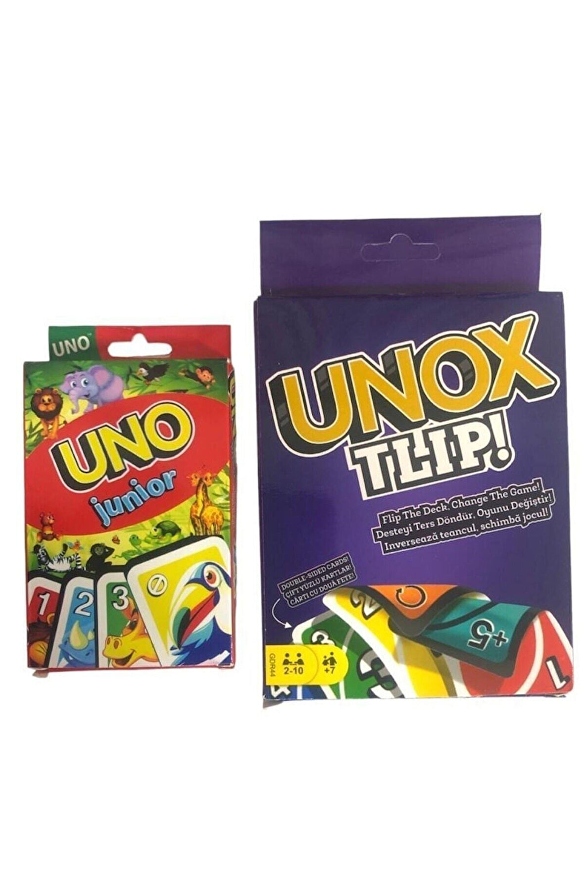 Kız Erkek Çocuk Eğlenceli Oyuncaklar Junior Uno Ve Unox 2 Li Oyun Kartı
