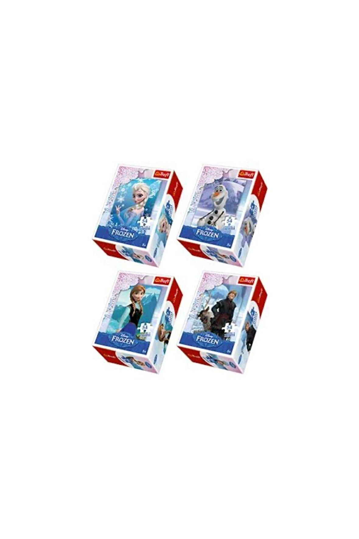 Kız Erkek Çocuk Eğlenceli Oyuncaklar Frozen 4'lü Puzzle Seti - Elsa - Anna - Olaf Kristoff 54 Parça
