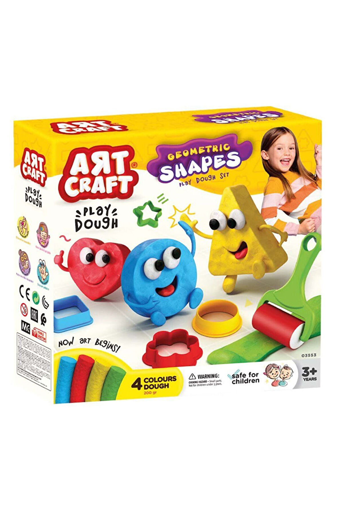 Kız Erkek Çocuk Oyuncak Art Craft Geometrik Şekiller Oyun Hamuru Seti 11 Parça Kız Erkek Çocuk Oyunc