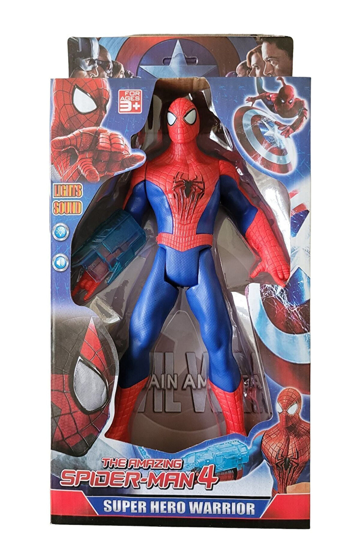 Kız Erkek Çocuk Eğlenceli Oyuncaklar Spider Man Figür 30Cm Örümcek Adam Işıklı