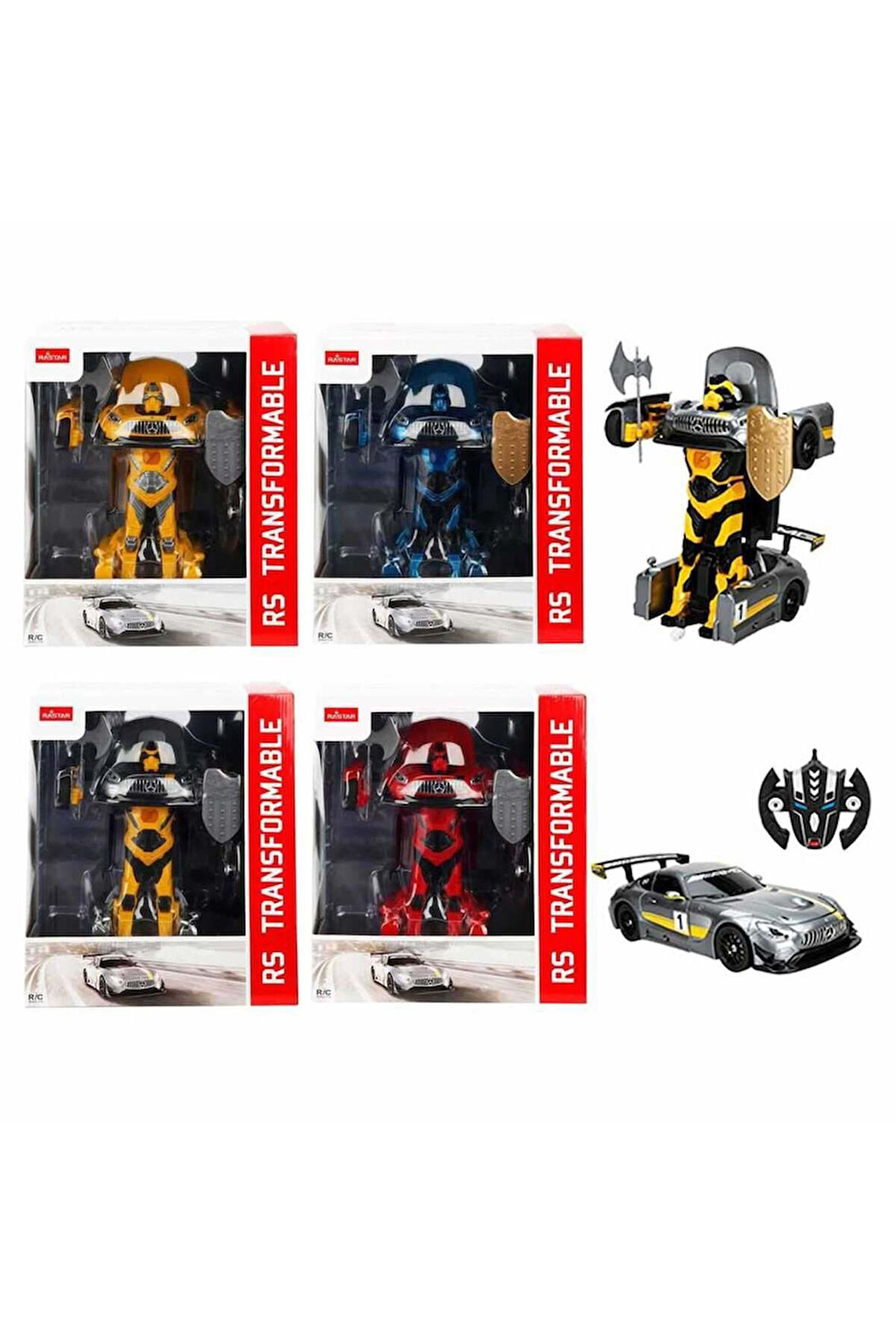 Kız Erkek Çocuk Oyuncak Mercedes Benz AMG GT3 Dönüşebilen Uzaktan Kumandalı Sesli ve Işıklı Araba Kı