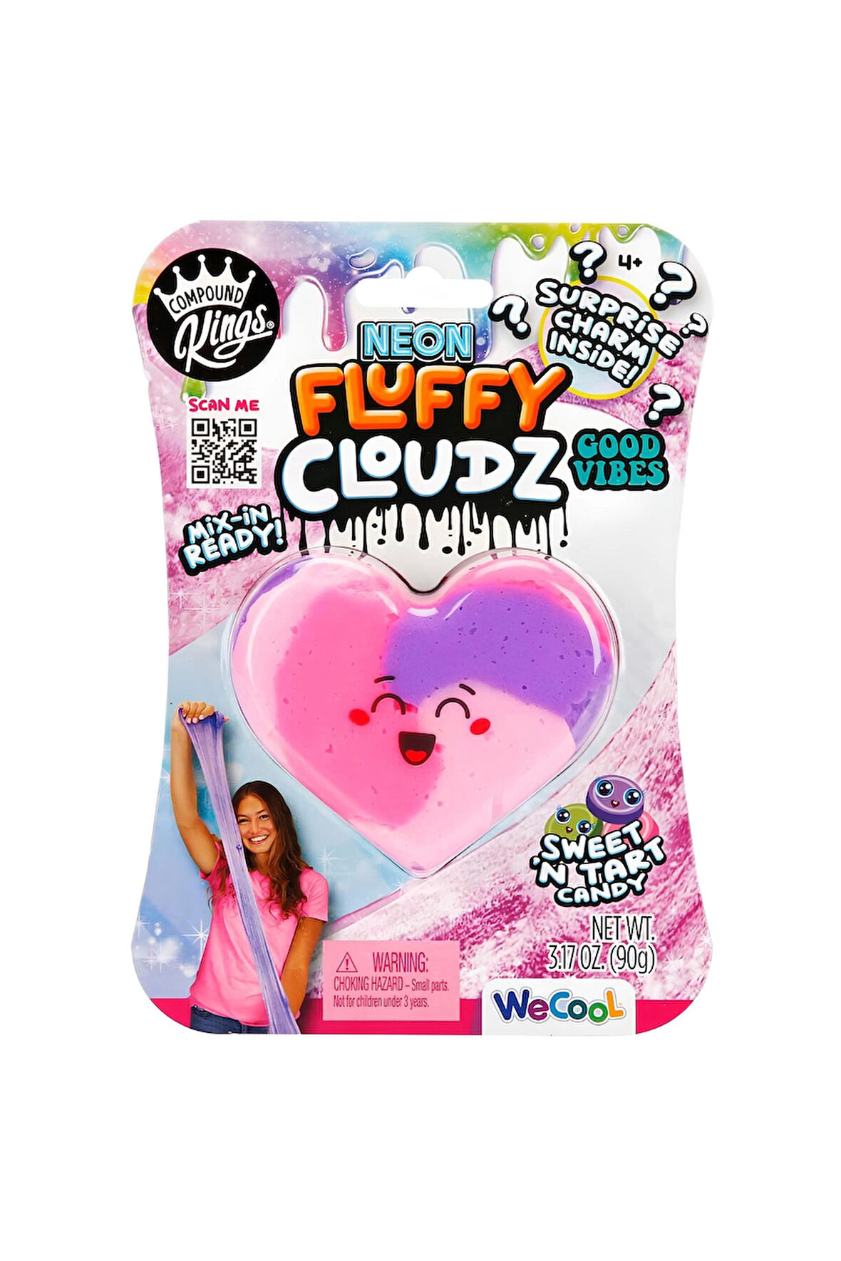 Kız Erkek Çocuk Oyuncak Compound Kings Neon Fluffy Cloudz Kalp Slime 11312 Kız Erkek Çocuk Oyuncak E