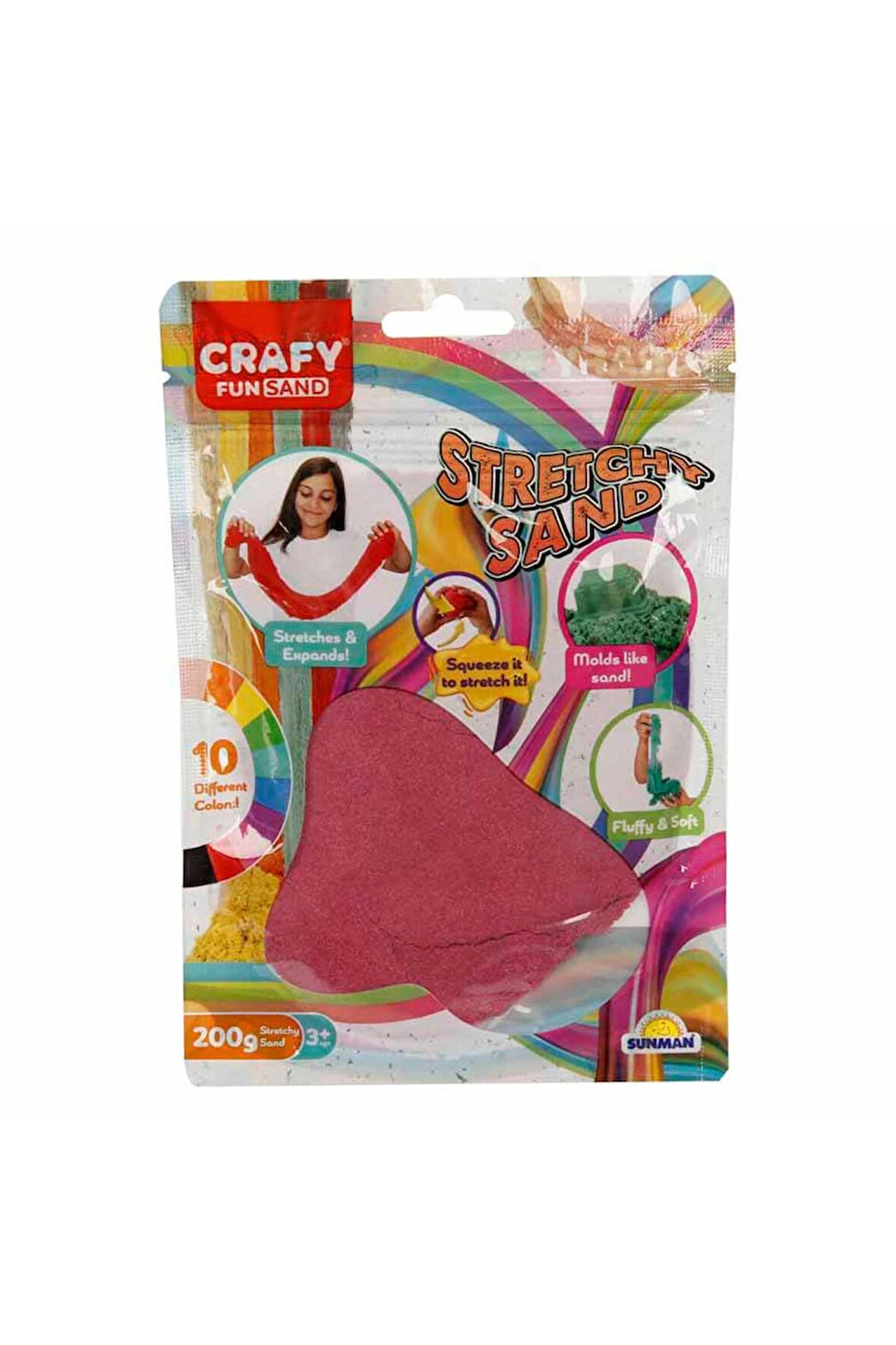 Kız Erkek Çocuk Oyuncak Streç Oyun Kumu Pembe 200 gr Kız Erkek Çocuk Oyuncak Eğitici Oyuncaklar