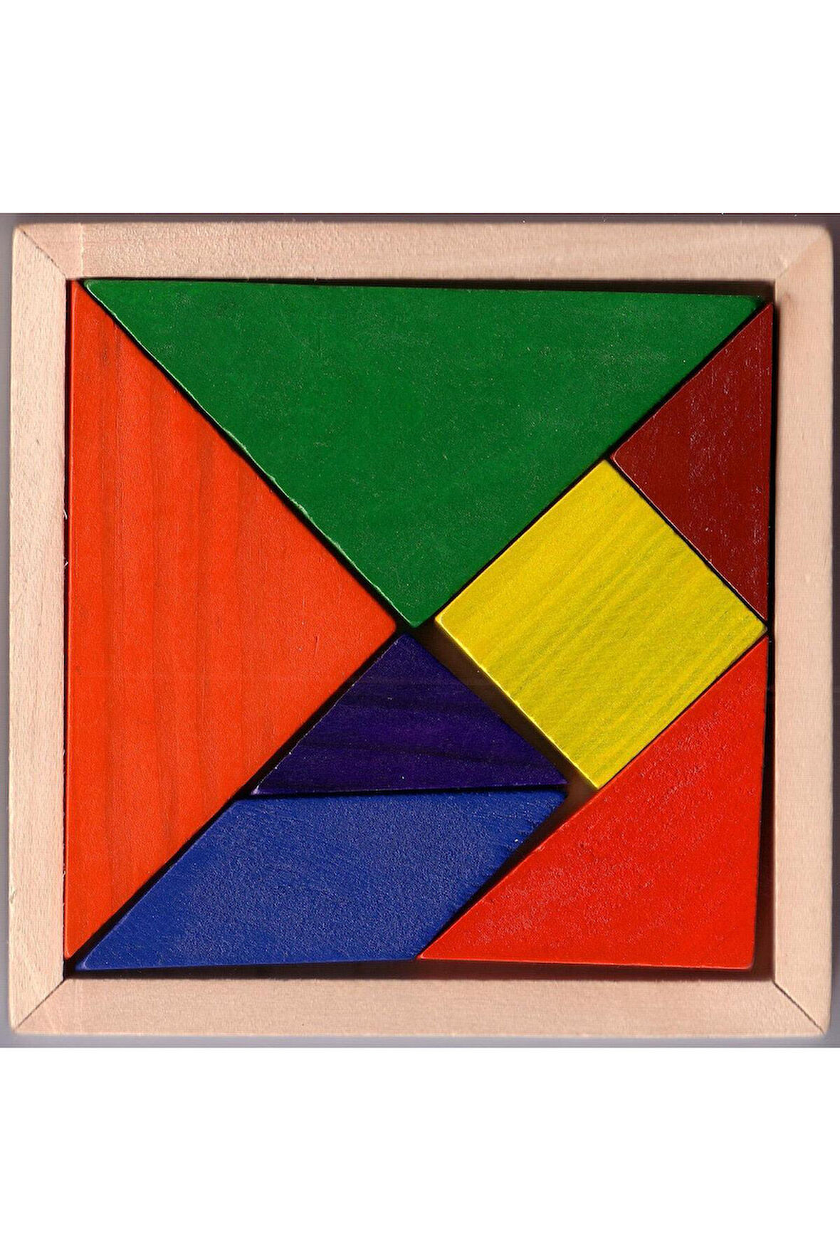 Kız Erkek Çocuk Eğlenceli Oyuncaklar Ahşap Tangram Zeka Gelişim Eğitici Oyuncak Orta Boy Üst Kalite