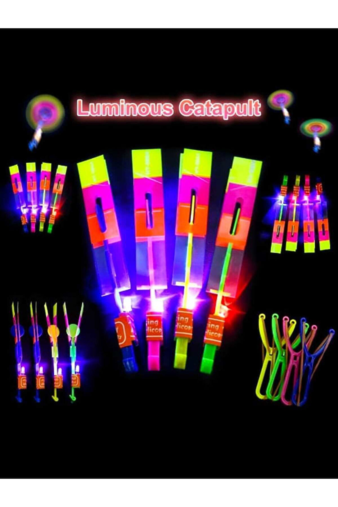 Kız Erkek Çocuk Eğlenceli Oyuncaklar 1Adet Renk Seçeneği İle Led Işıklı Sapan Havada Süzülen Oyuncak