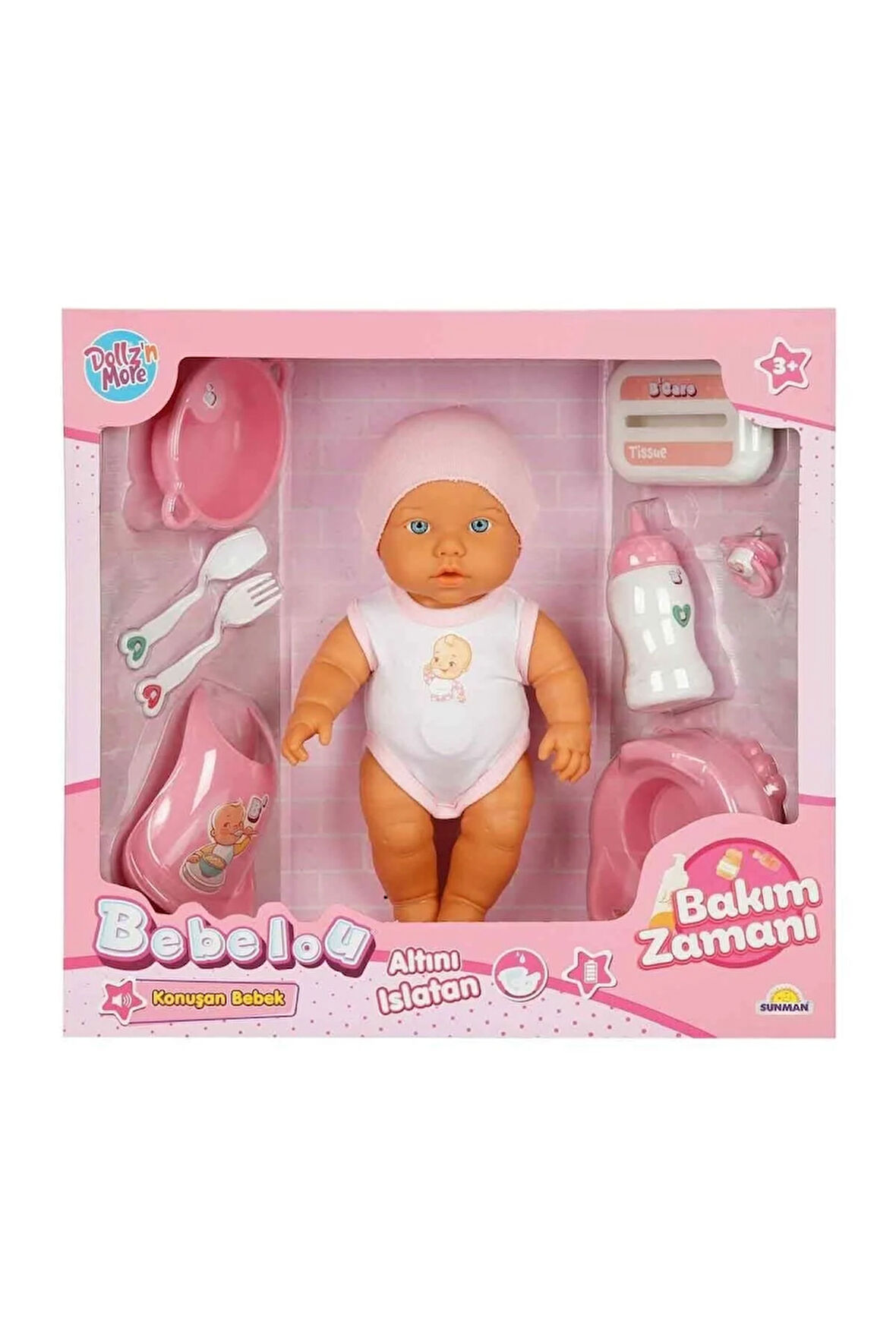 Kız Erkek Çocuk Oyuncak 3823 Bebelou Bakım Zamanı Sesli Gülen Ağlayan Bebek 32cm Kız Erkek Çocuk Oyu