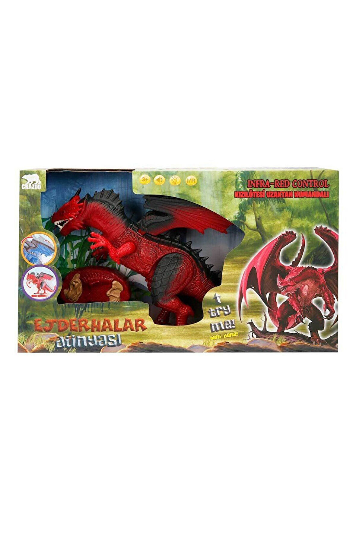 Kız Erkek Çocuk Oyuncak 36139 Uzaktan Kumandalı Sesli ve Işıklı Dragon Kız Erkek Çocuk Oyuncak Eğiti