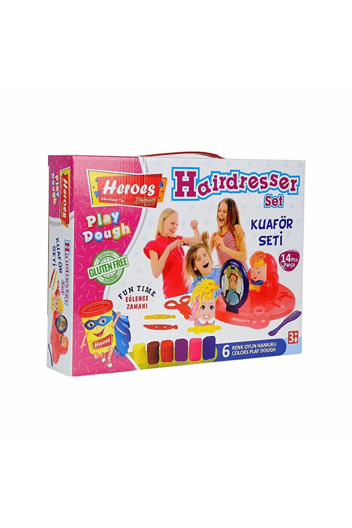 Kız Erkek Çocuk Oyuncak ERN-576 Heroes Kuaför Oyun Hamuru Seti Kız Erkek Çocuk Oyuncak Eğitici Oyunc