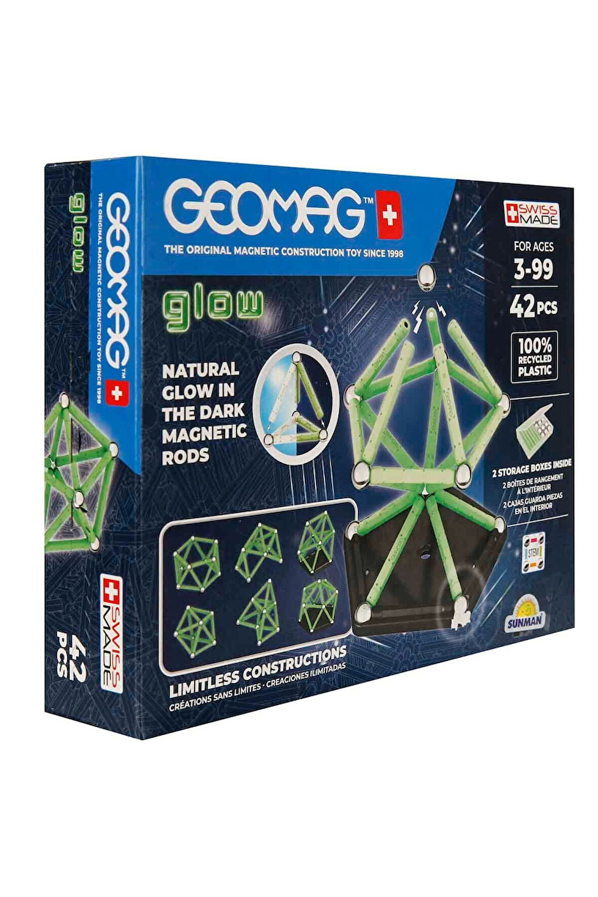 Kız Erkek Çocuk Oyuncak Geomag Glow Manyetik Zeka Oyunu 42 Parça S02000329 Kız Erkek Çocuk Oyuncak E
