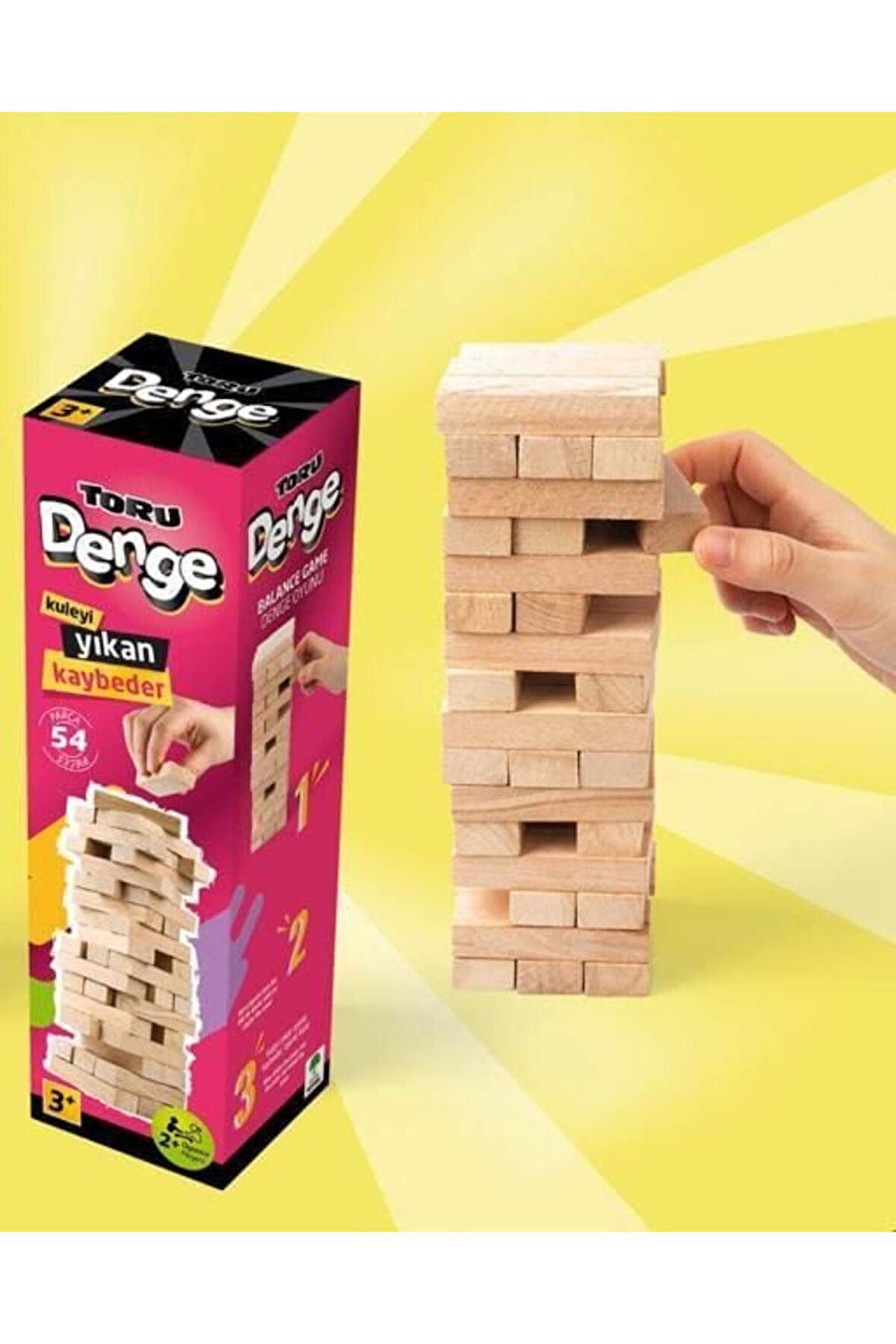 Kız Erkek Çocuk Oyuncak Ahşap Denge Blokları 54 Parça Kız Erkek Çocuk Oyuncak Eğitici Oyuncaklar