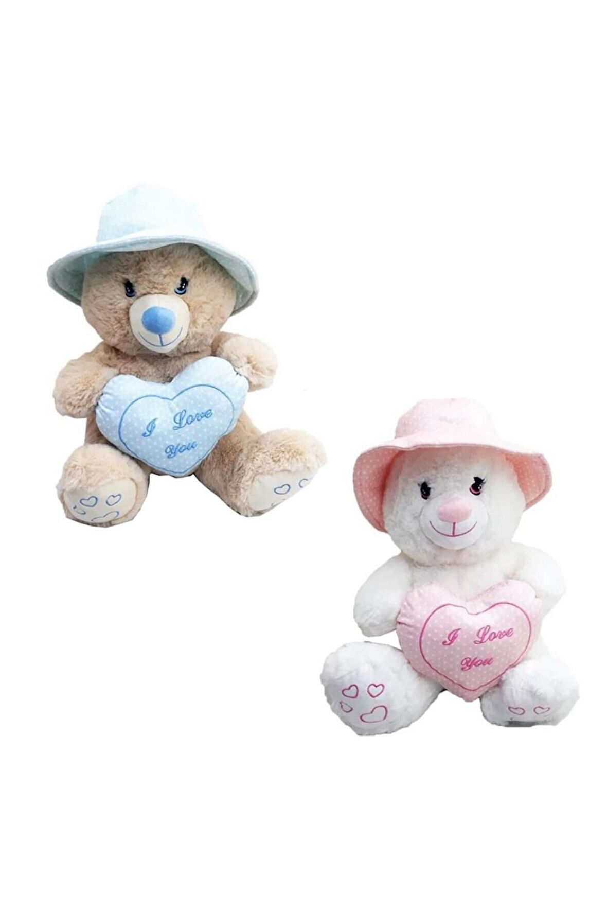 Kız Erkek Çocuk Oyuncak Halley Oyuncak Şapkalı Ayılar 43cm PL62588 Kız Erkek Çocuk Oyuncak Eğitici O