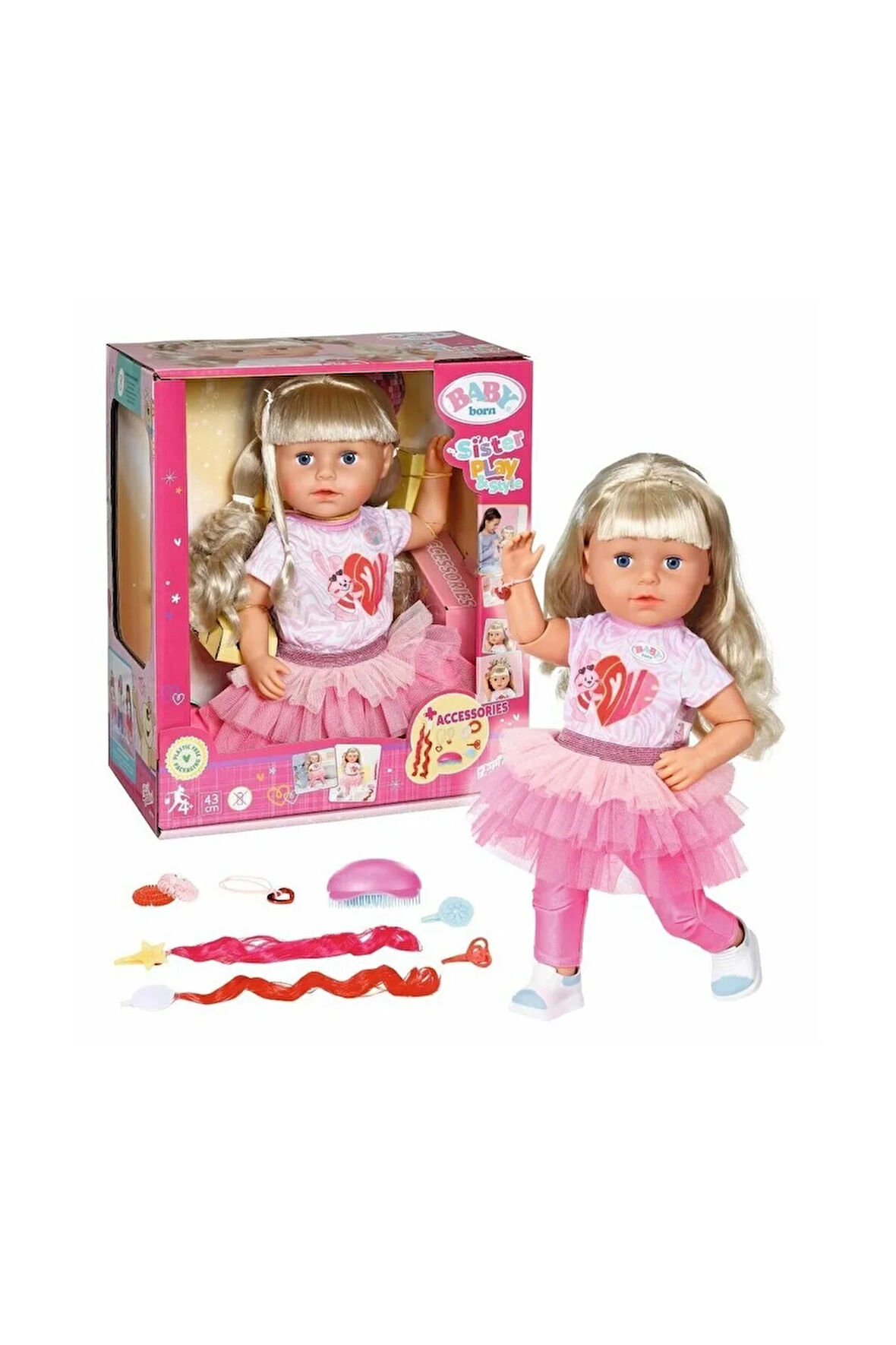 Kız Erkek Çocuk Oyuncak 833018 Baby Born Kız Kardeş Bebeği 43cm Kız Erkek Çocuk Oyuncak Eğitici Oyun