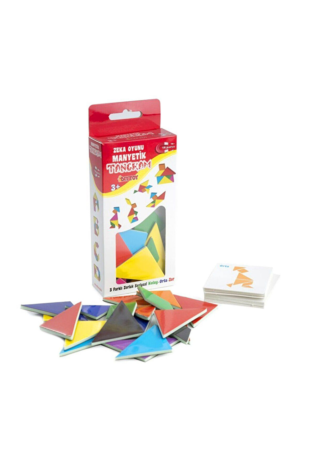 Kız Erkek Çocuk Oyuncak 1321 DıyToy, Manyetik Zeka Oyunu - Tangram / +3 yaş Kız Erkek Çocuk Oyuncak