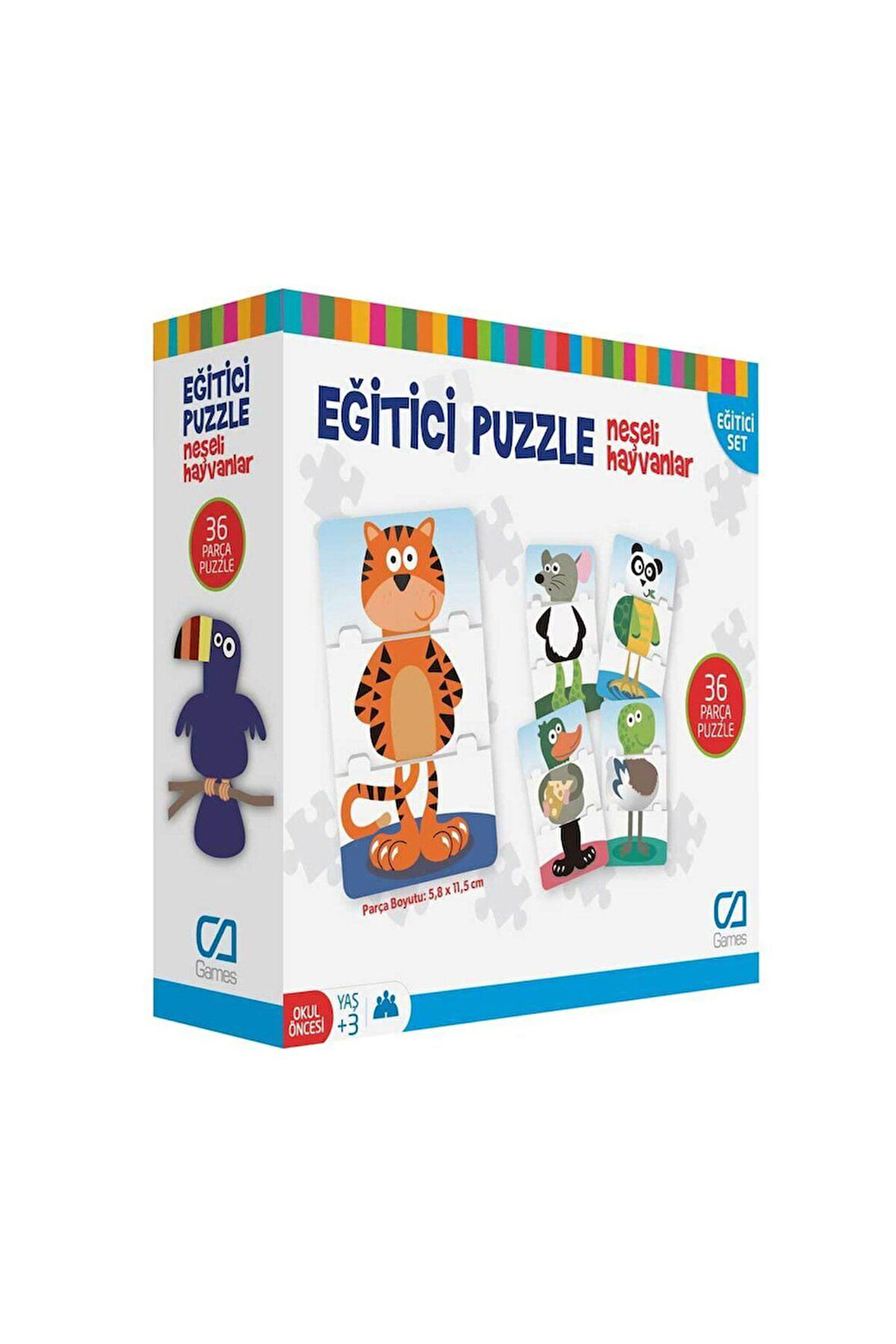 Kız Erkek Çocuk Oyuncak CA.5028 CA Games Eğitici Puzzle Neşeli Hayvanlar Kız Erkek Çocuk Oyuncak Eği