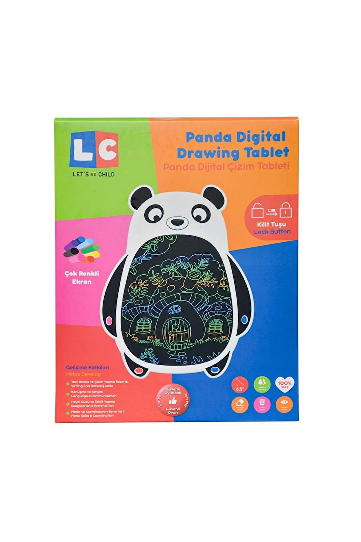 Çocuk Bebek Oyuncakları 30946 - 8,5'' Panda Dijital Çizim Tableti Kız Erkek Çocuk Oyuncak Eğitici Oy