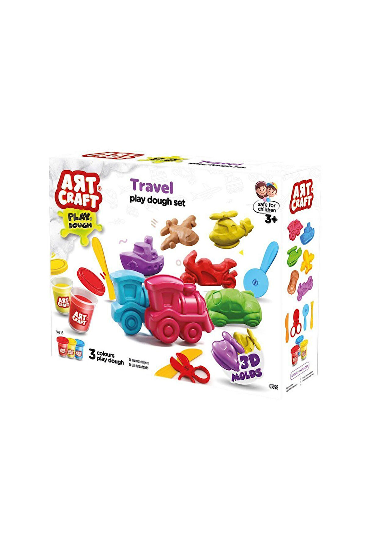 Kız Erkek Çocuk Oyuncak 03998 Art Craft Seyahat Araçları Hamur Set 168 Gr -Fentoys Kız Erkek Çocuk O