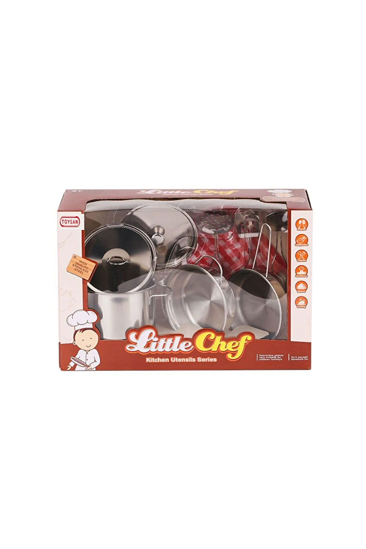 Kız Erkek Çocuk Oyuncak 668-C1 Küçük Şef Metal Tencere Seti Kız Erkek Çocuk Oyuncak Eğitici Oyuncakl