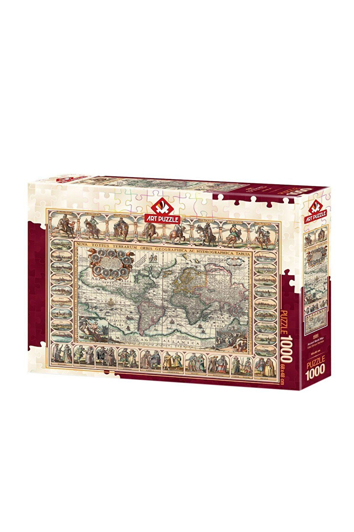 Kız Erkek Çocuk Oyuncak 4584 Eski Dünya Haritası 1000 Parça Puzzle -Art Puzzle Kız Erkek Çocuk Oyunc