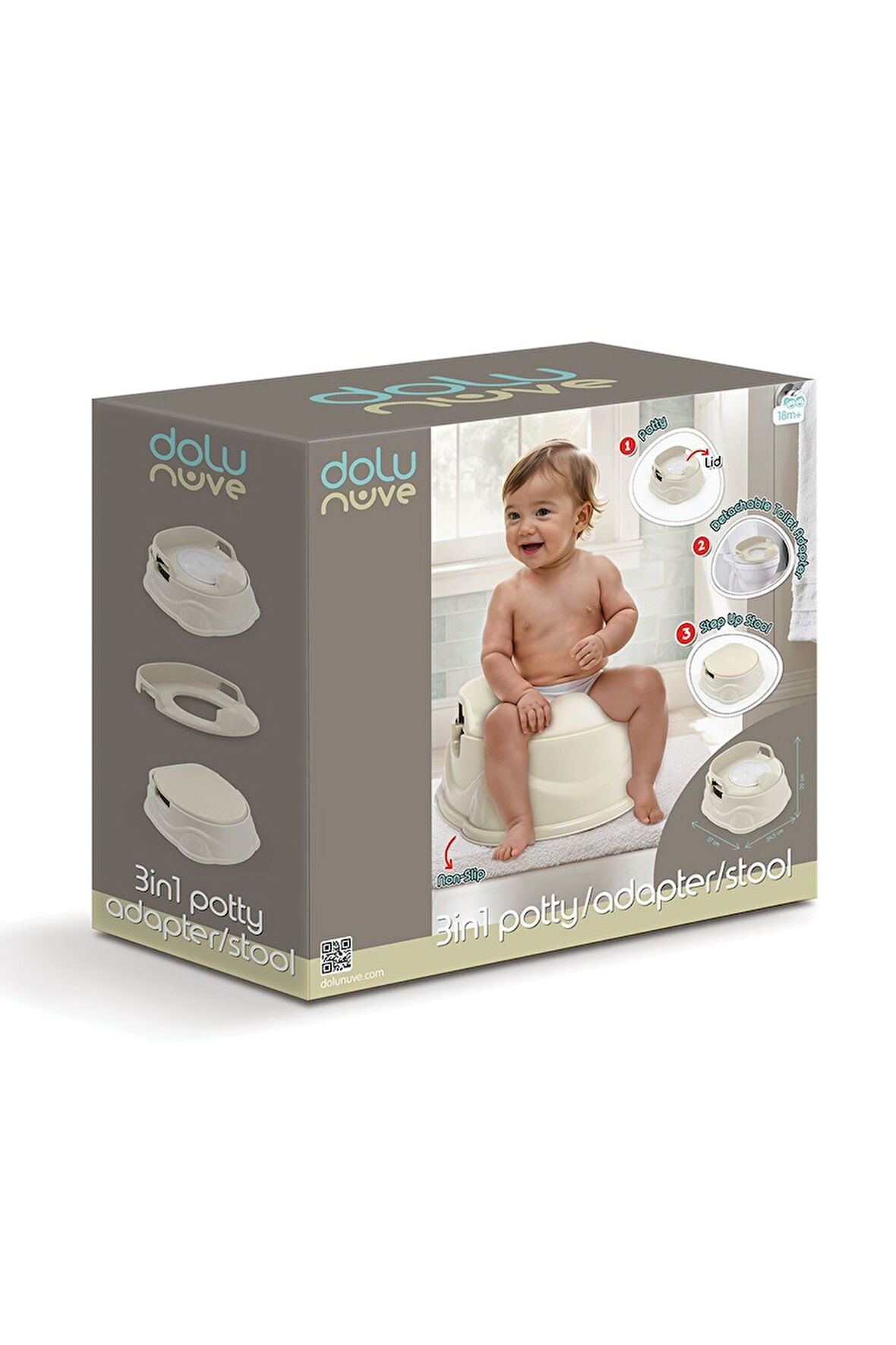 Kız Erkek Çocuk Oyuncak 7182 Lazımlık Adaptör Basamak Relax Bej -Dolu Oyuncak Kız Erkek Çocuk Oyunca