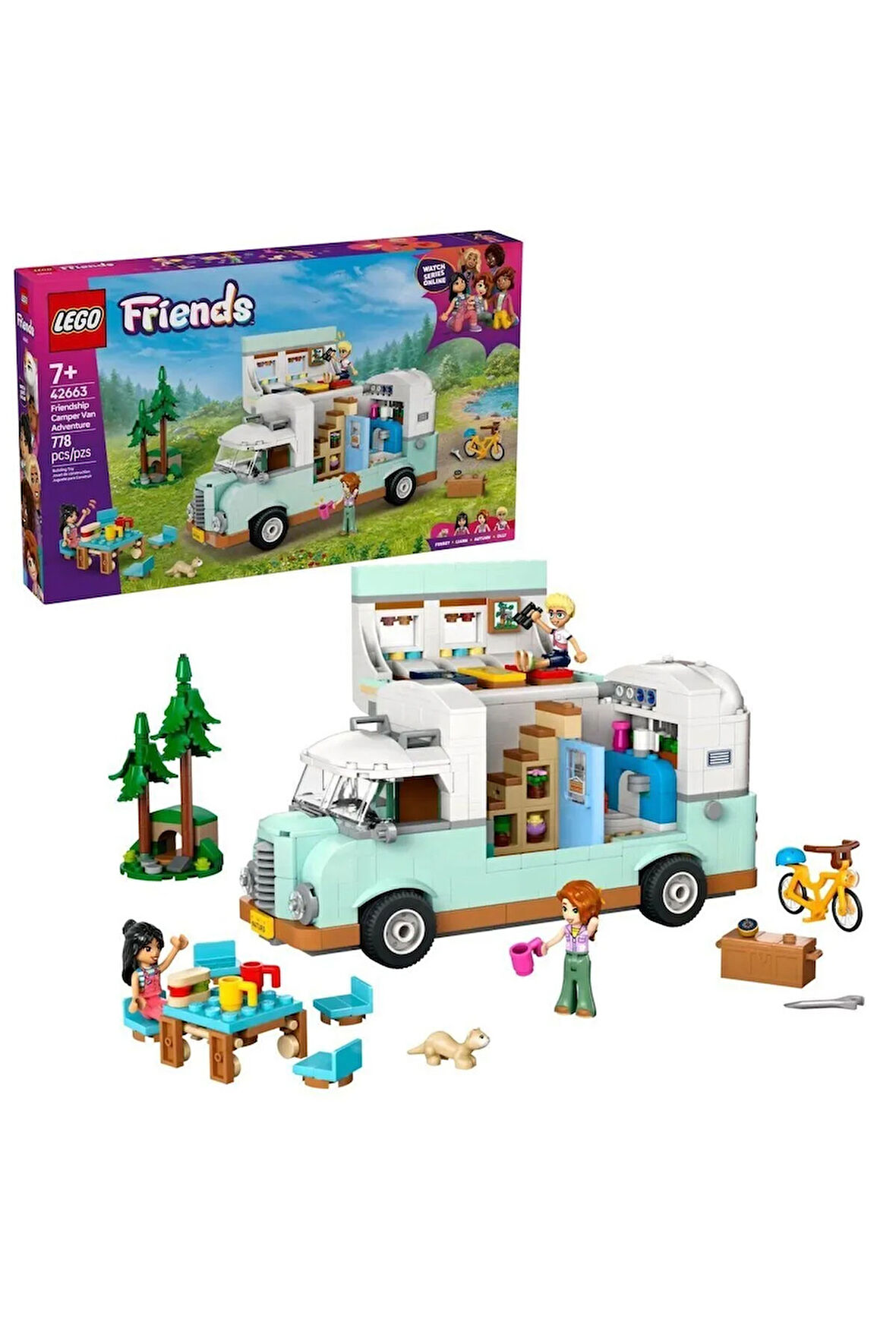 Öğretici Oyuncaklar 42663 Friends Arkadaşlık Karavan Macerası parça + yaş Kız Erkek Çocuk Oyuncak Eğ