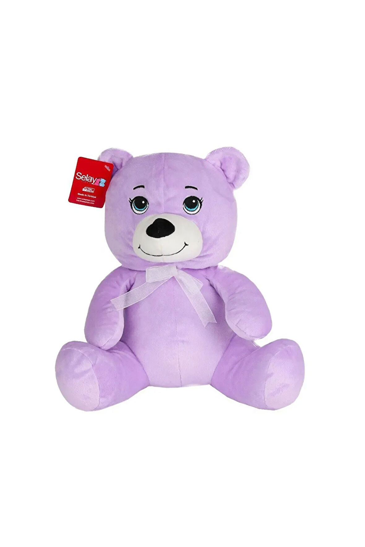 Kız Erkek Çocuk Oyuncak 1022L Göbekli Peluş Ayı 28cm Lila -Selay Oyuncak Kız Erkek Çocuk Oyuncak Eği