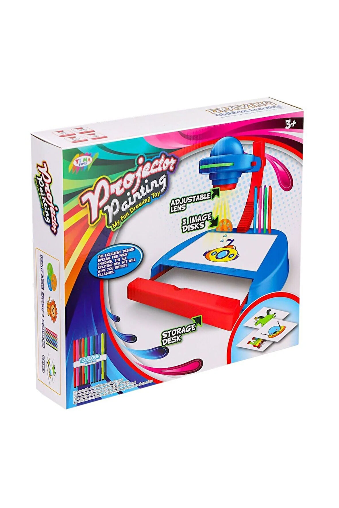 Kız Erkek Çocuk Oyuncak KZL-YM888 Projektörlü Kalemli Eğitim Seti -Kızılkaya Kız Erkek Çocuk Oyuncak