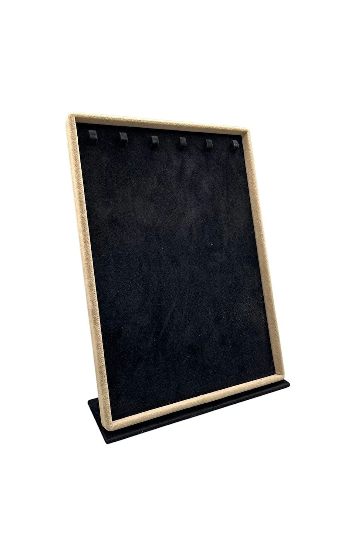 Süet Kumaş Tırnaklı Siyah Renk 34/24 Cm Stand