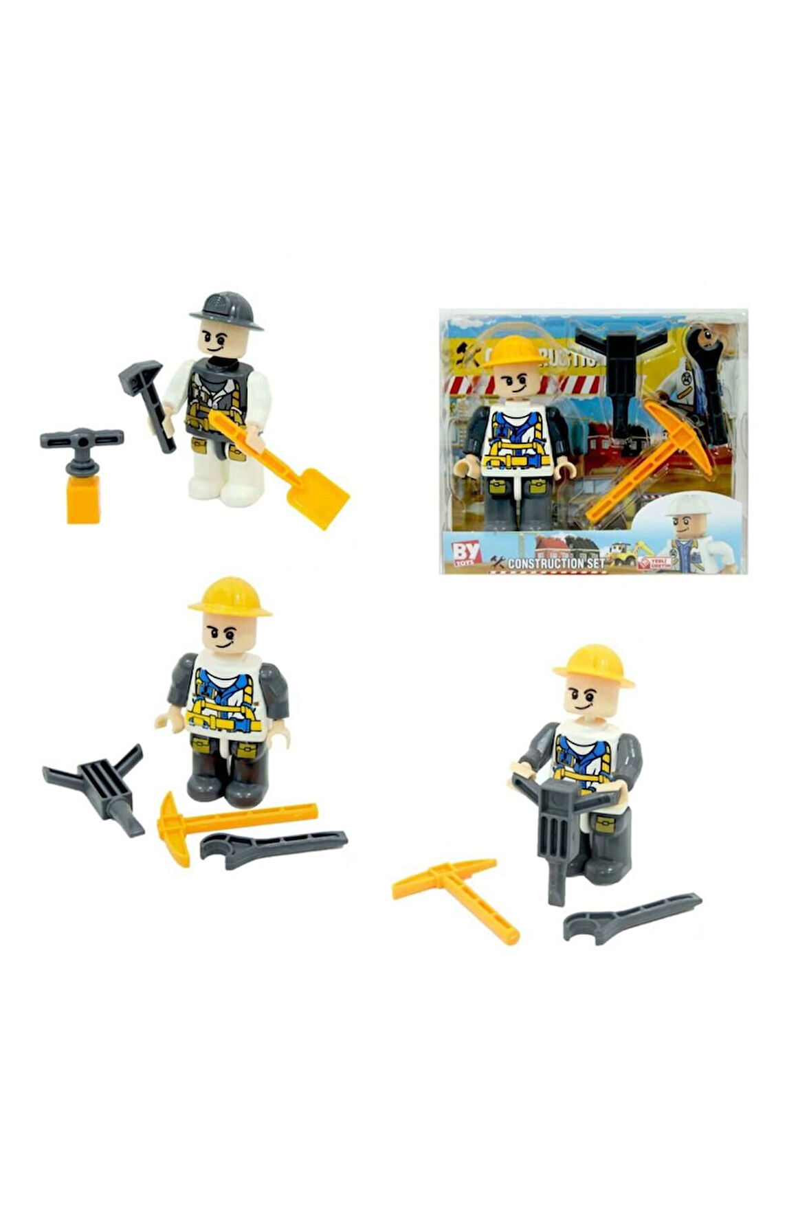 Construction Işçi Figürü Lego Seti Kız Erkek Çocuk Oyuncak Eğitici Oyuncaklar