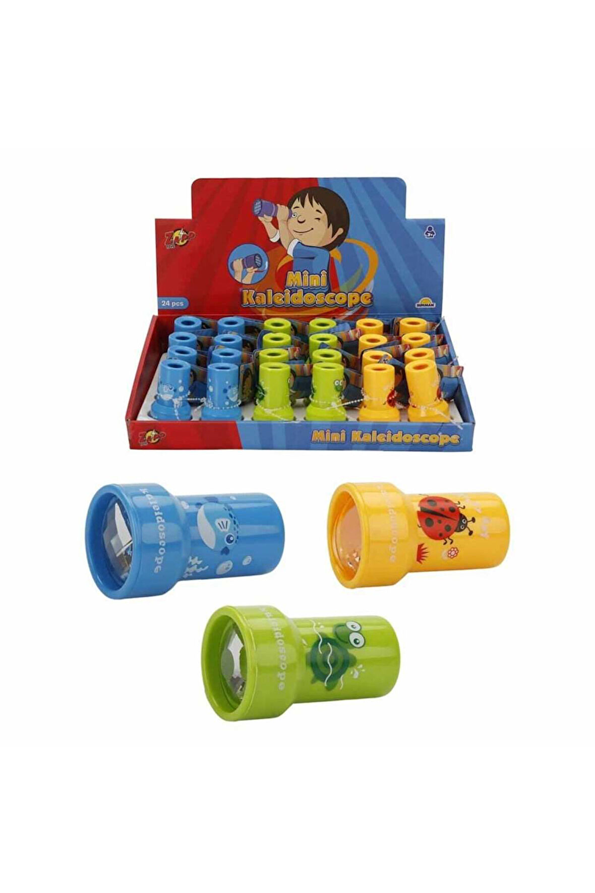 Zao Kaleideskop Mini 5,5cm - 1adet Stokta Olan Gönderilir Kız Erkek Çocuk Oyuncak Eğitici Oyuncaklar