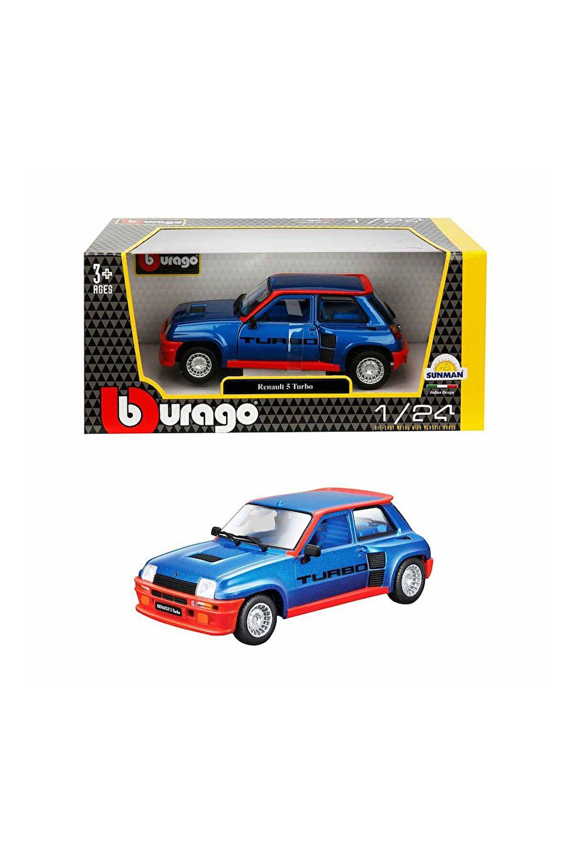 21088 1:24 Renault 5 Turbo Model Araba Kız Erkek Çocuk Oyuncak Eğitici Oyuncaklar