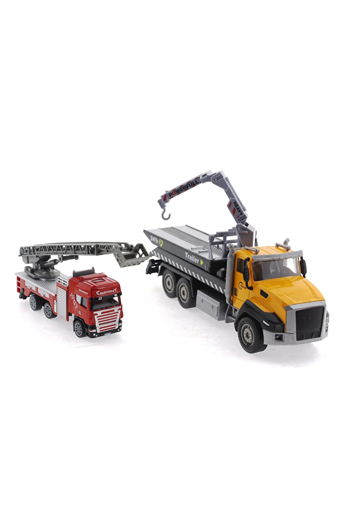 Die Cast Çek Bırak Vinçli Kurtarıcı ve Merdivenli İtfaiye Aracı Kız Erkek Çocuk Oyuncak Eğitici Oyun
