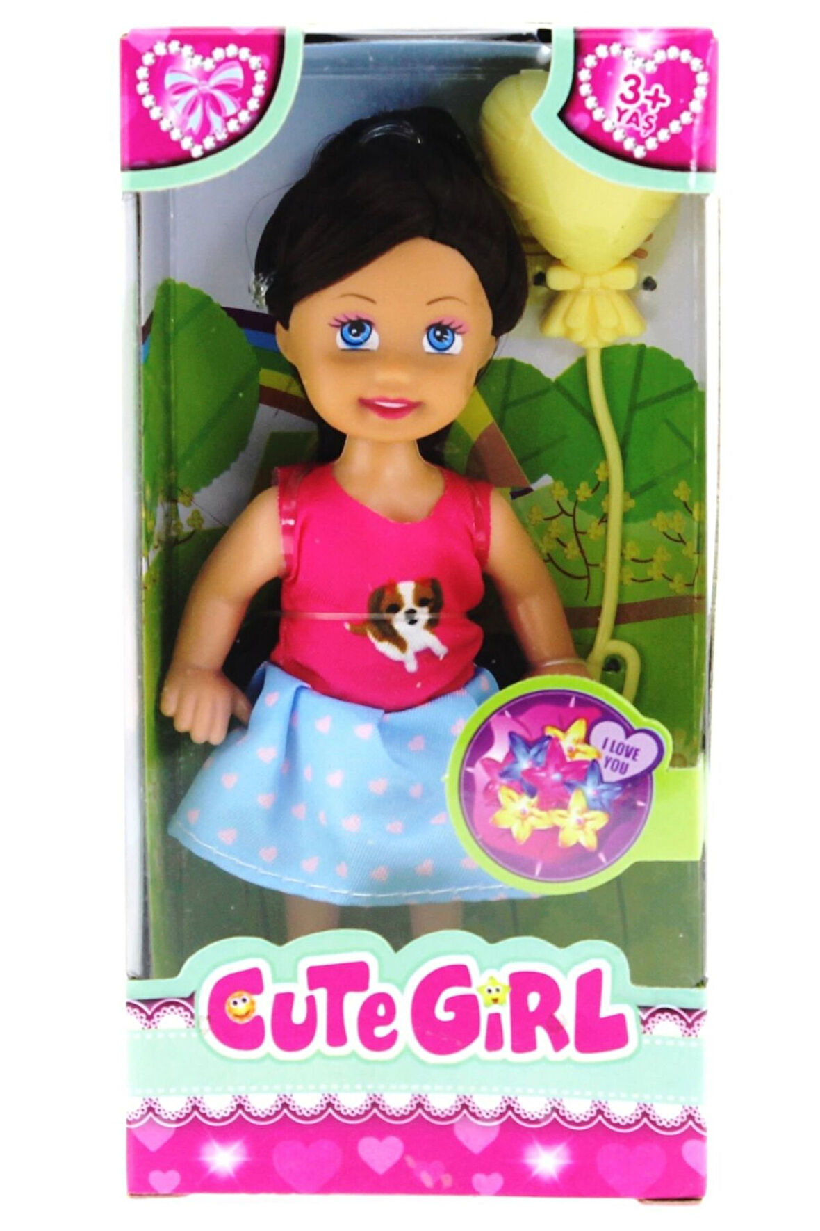 Cute Girl Sarı Balonlu Kumral Mini Bebek Kız Erkek Çocuk Oyuncak Eğitici Oyuncaklar