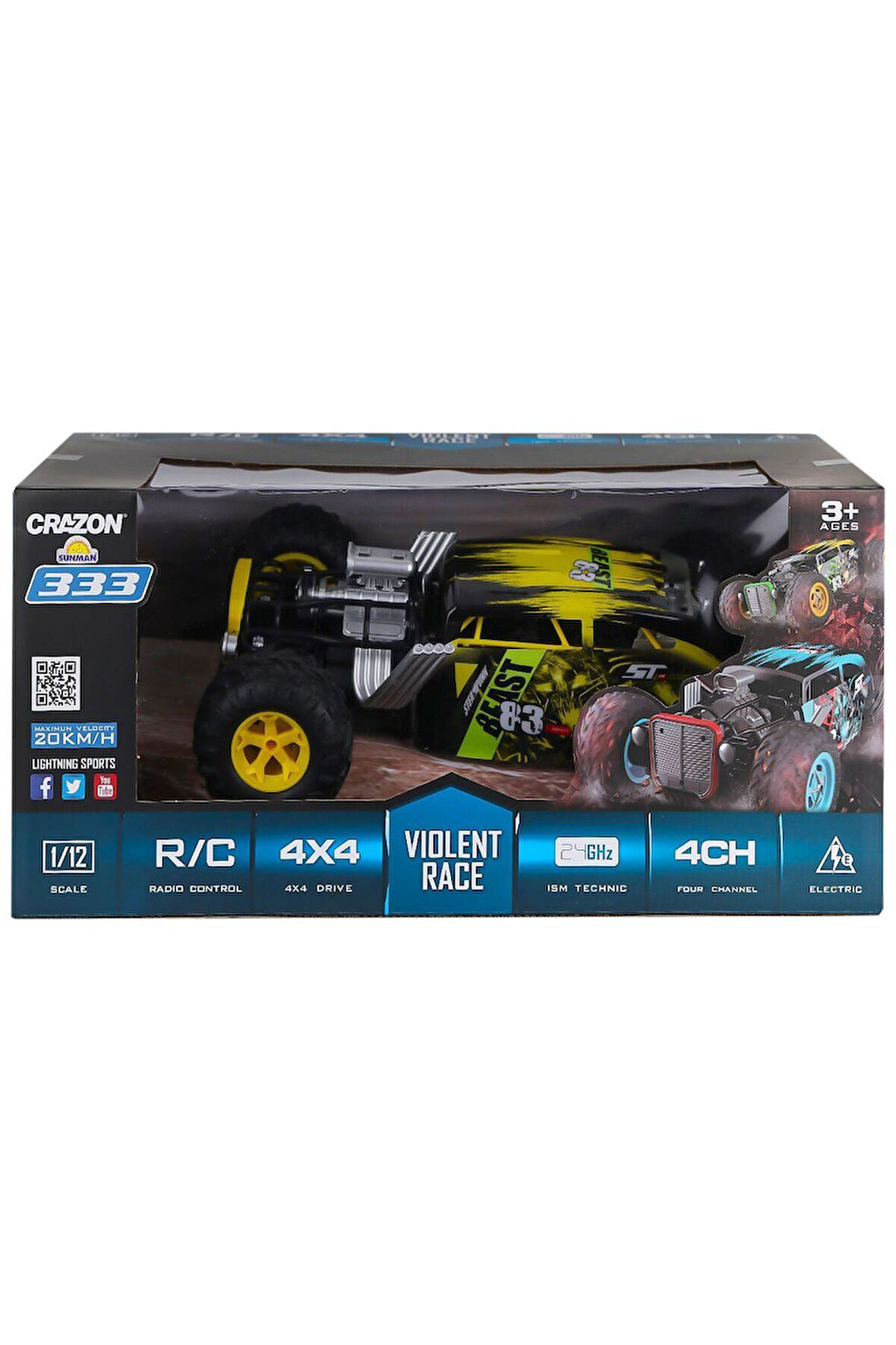 5014 Kumandalı 4x4 Crazon Arazi Aracı 1:12 -Sunman Kız Erkek Çocuk Oyuncak Eğitici Oyuncaklar