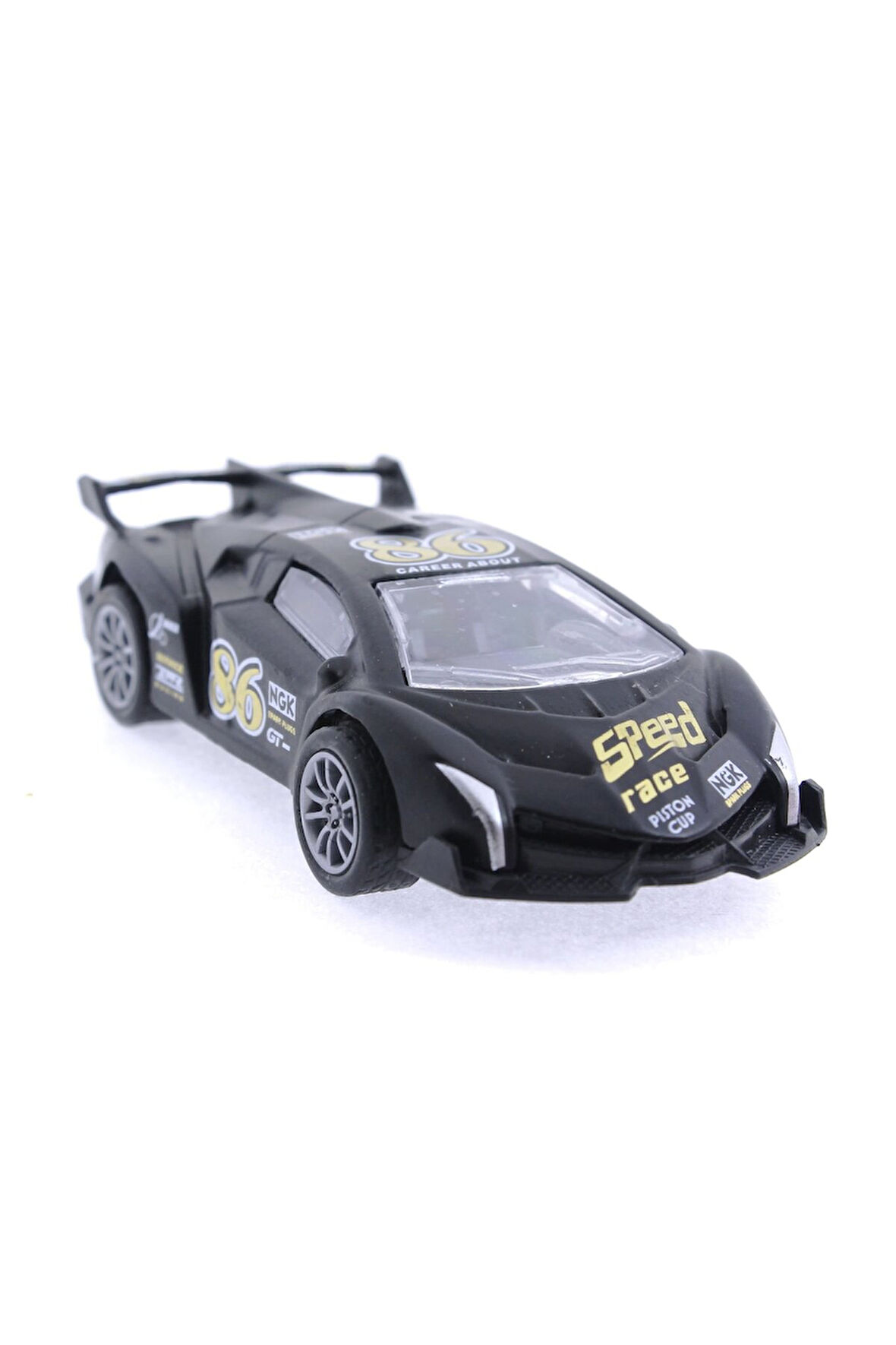 Die Cast Çek Bırak Metal Siyah Yarış Arabası 86 Kız Erkek Çocuk Oyuncak Eğitici Oyuncaklar