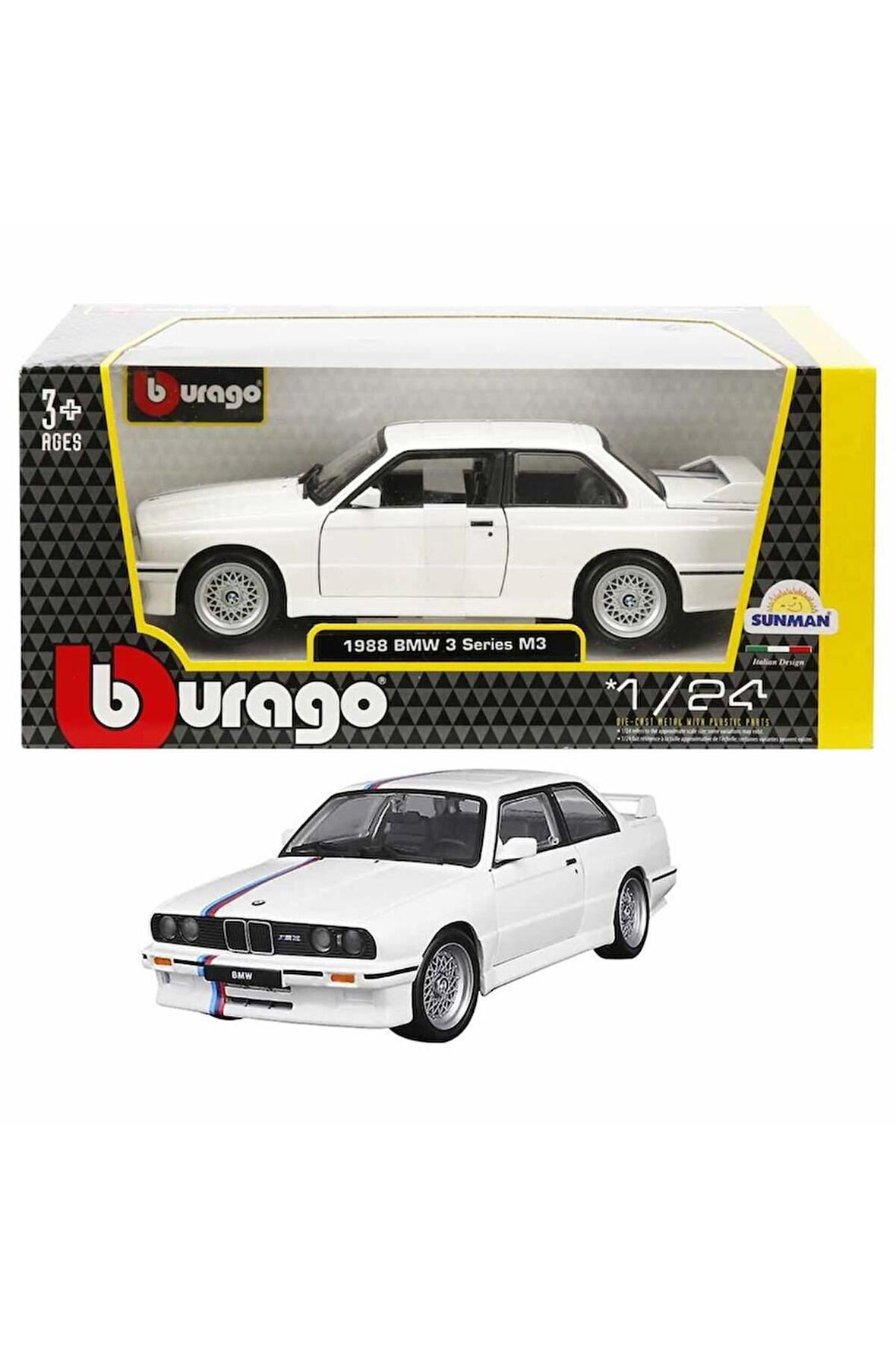 S00021100 1/24 BMW M3 1988 (E30) -SUN Kız Erkek Çocuk Oyuncak Eğitici Oyuncaklar