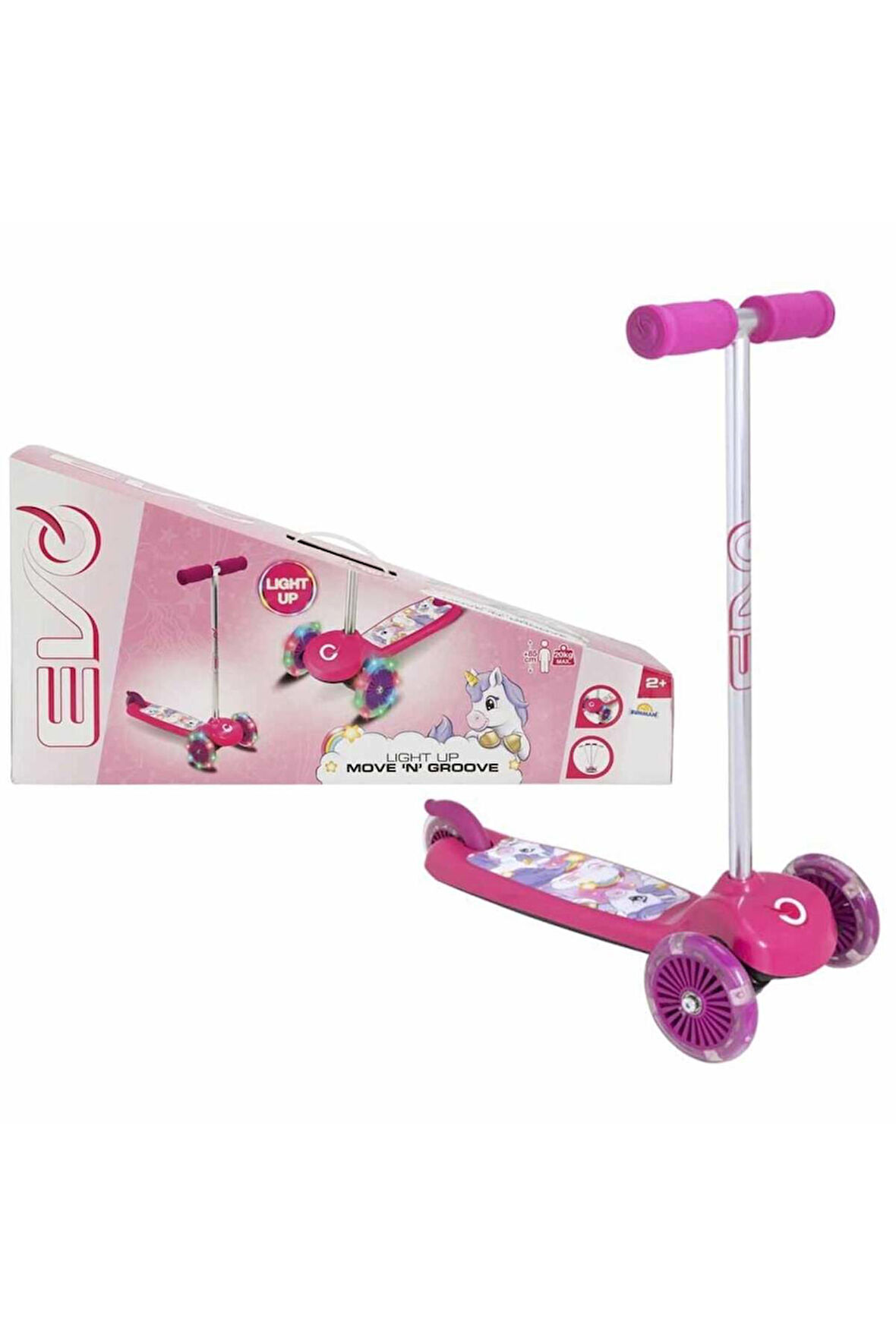 EVO SCOOTER 3TKR UNİCORN 20 KG PMBE Kız Erkek Çocuk Oyuncak Eğitici Oyuncaklar