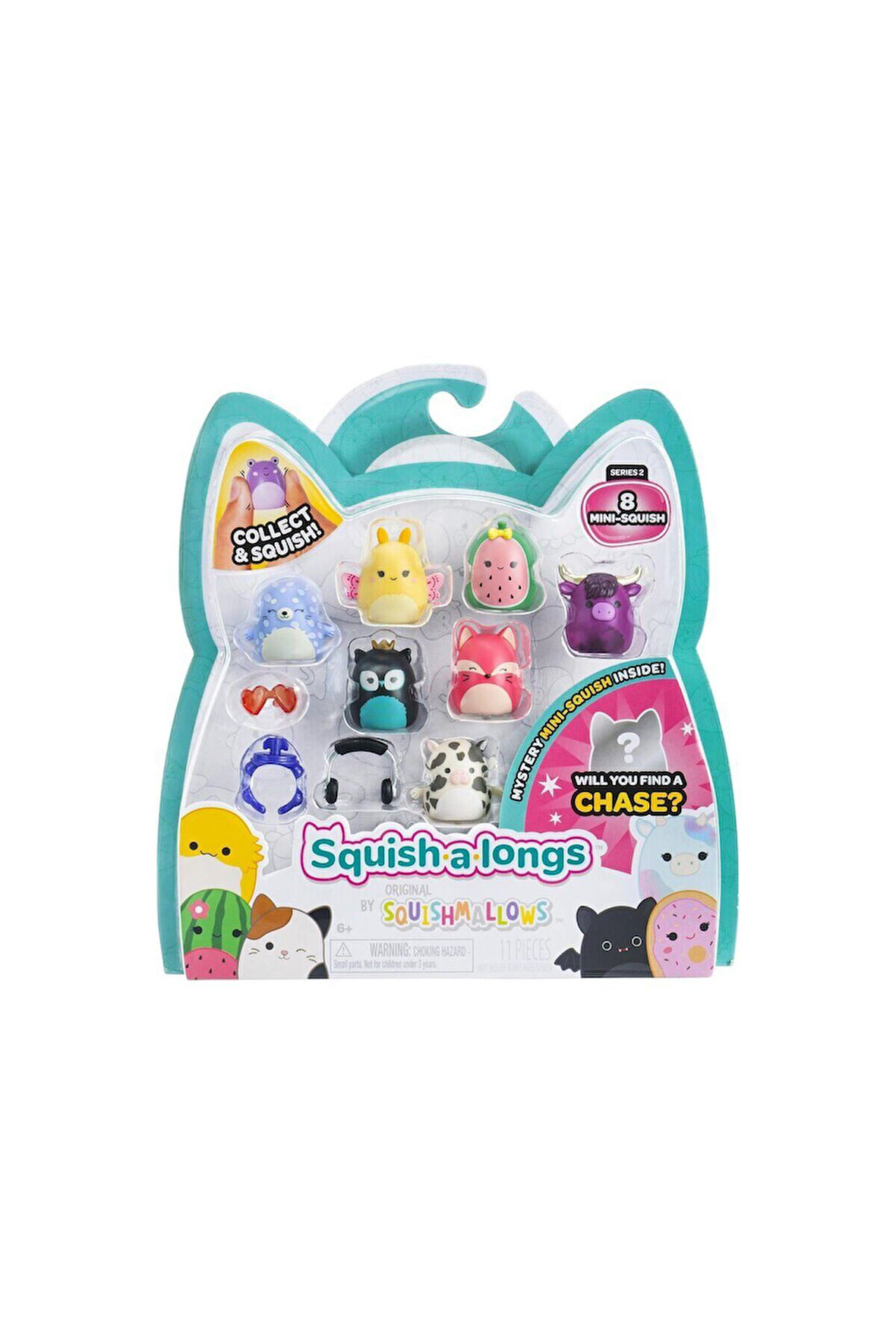 AL0021 Squish-a-longs 8 Figür + Yüzük Set Asorti Seri 2 Kız Erkek Çocuk Oyuncak Eğitici Oyuncaklar