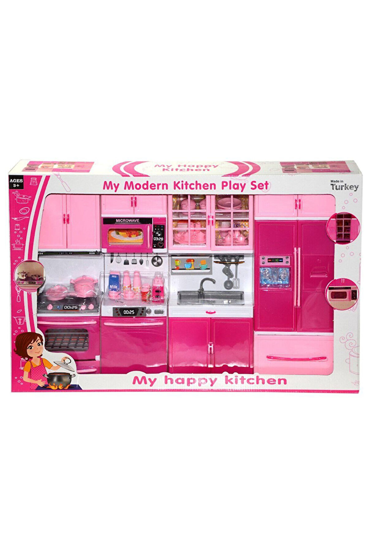 02313 DOLAP FIRIN BULAŞIK BUZDOLABI MAKİNASI 4LÜSET Kız Erkek Çocuk Oyuncak Eğitici Oyuncaklar