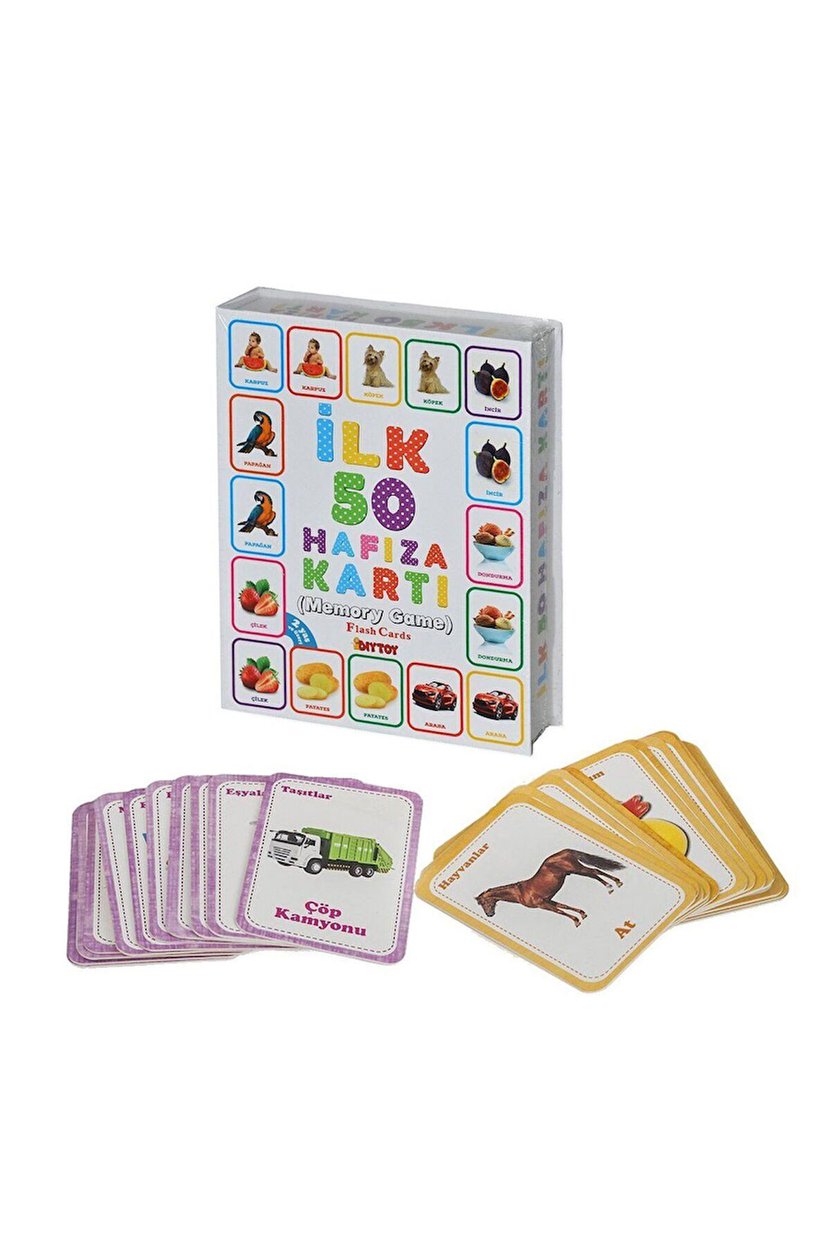 1475 İlk 50 Hafıza Kartları (Memory Game) -Dıytoy Kız Erkek Çocuk Oyuncak Eğitici Oyuncaklar