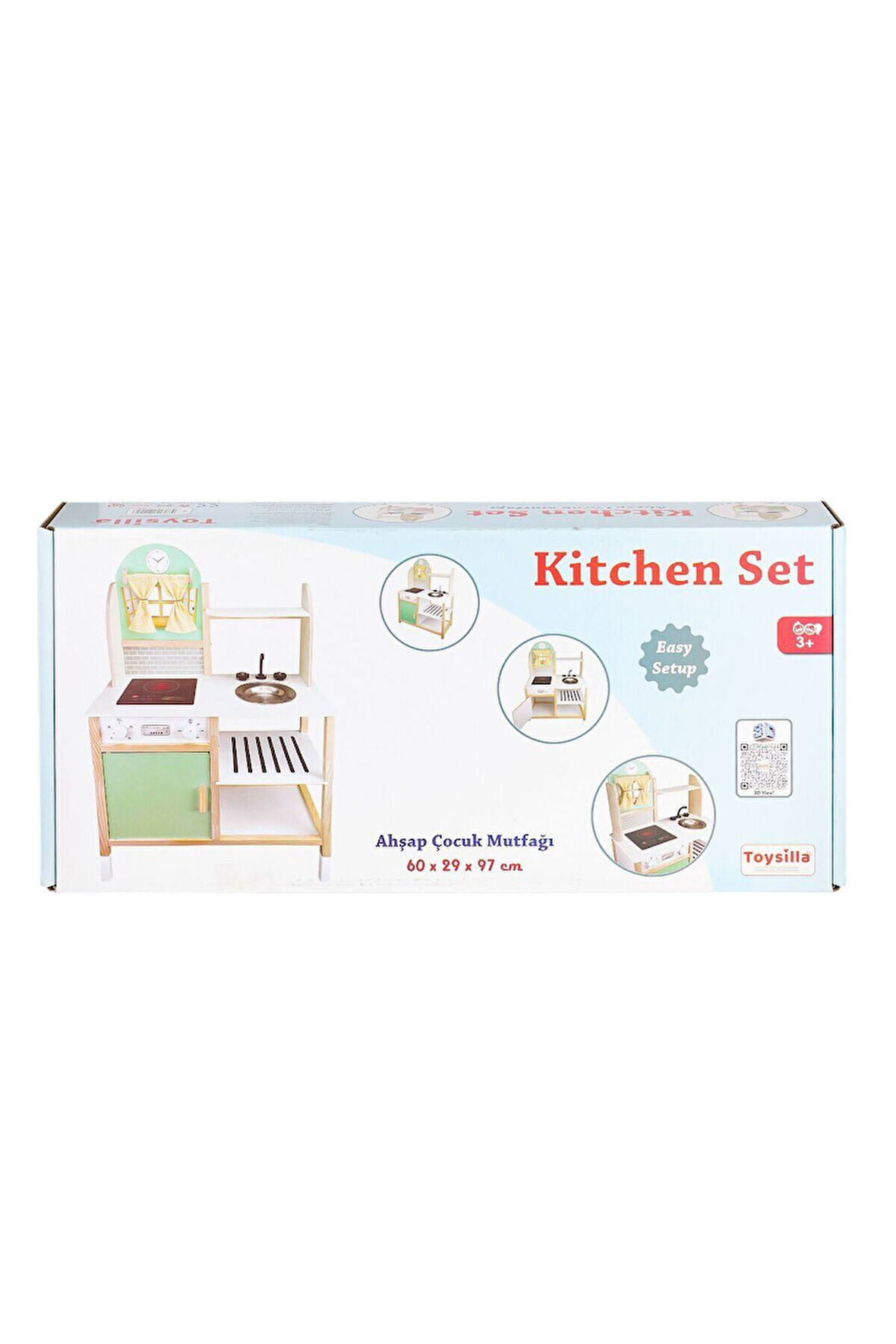 T1011 Ahşap Çocuk Mutfağı (LED yoktur) Kız Erkek Çocuk Oyuncak Eğitici Oyuncaklar