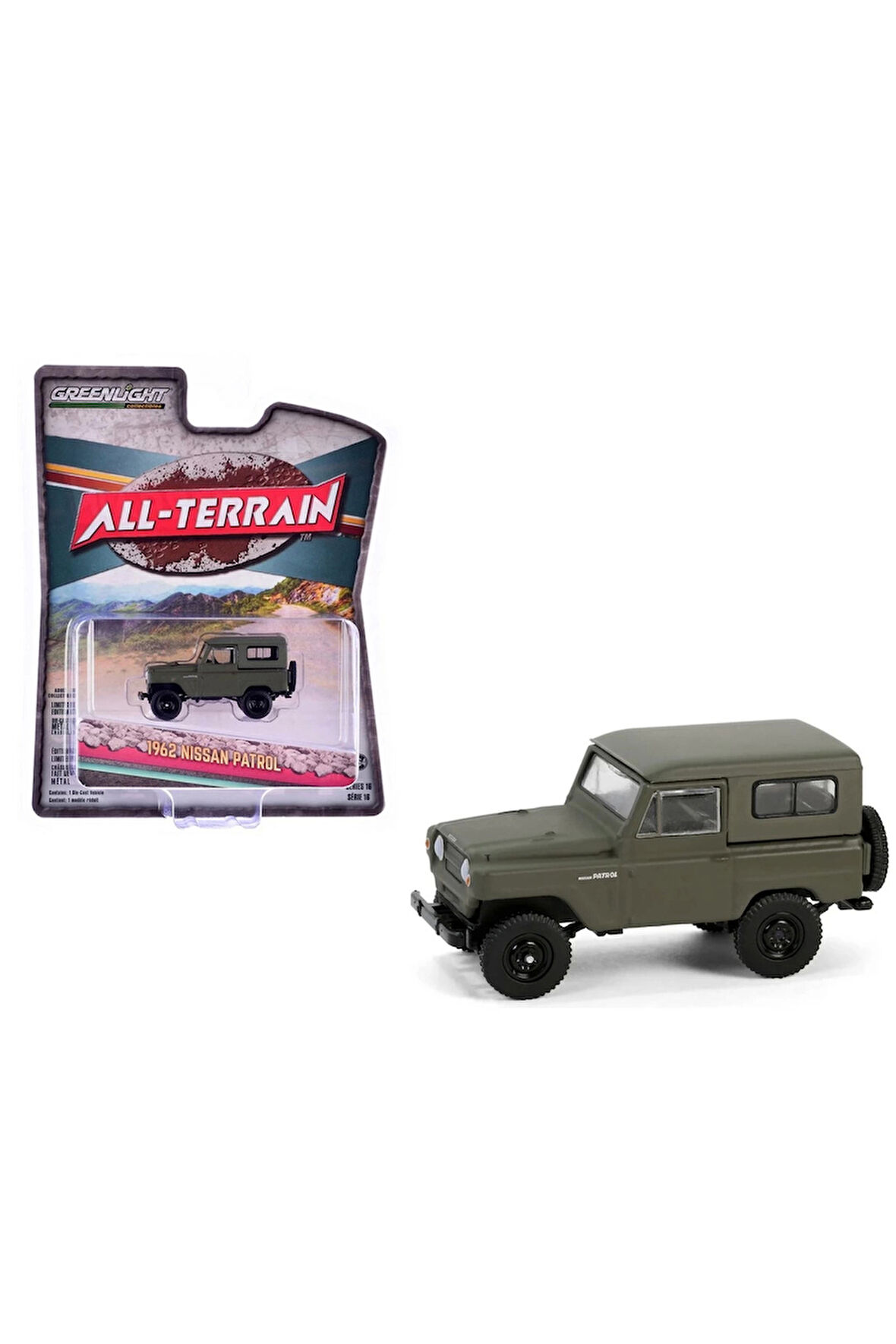 Greenlight 1/64 All-Terrain Series 16- 1962 Patrol Matt Olive Green Kız Erkek Çocuk Oyuncak Eğitici
