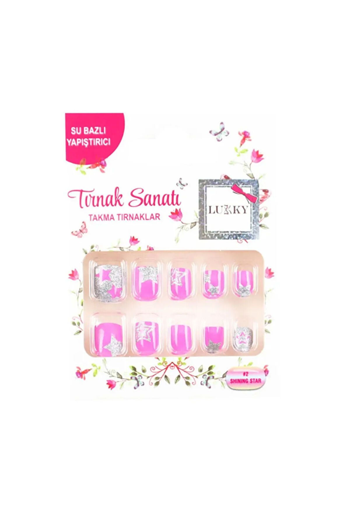 Lukky Yıldız Baskılı Yapışkanlı Takma Tırnak Seti Kız Erkek Çocuk Oyuncak Eğitici Oyuncaklar