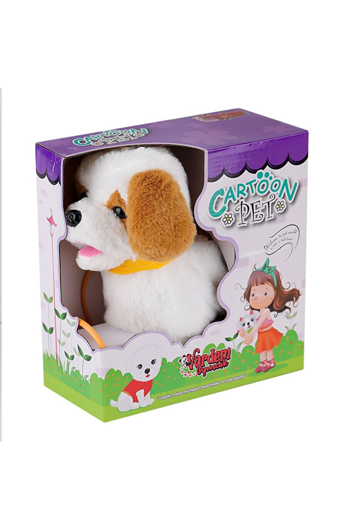 PFT-B019 Yürüyen Tasmalı Peluş Köpek Kız Erkek Çocuk Oyuncak Eğitici Oyuncaklar