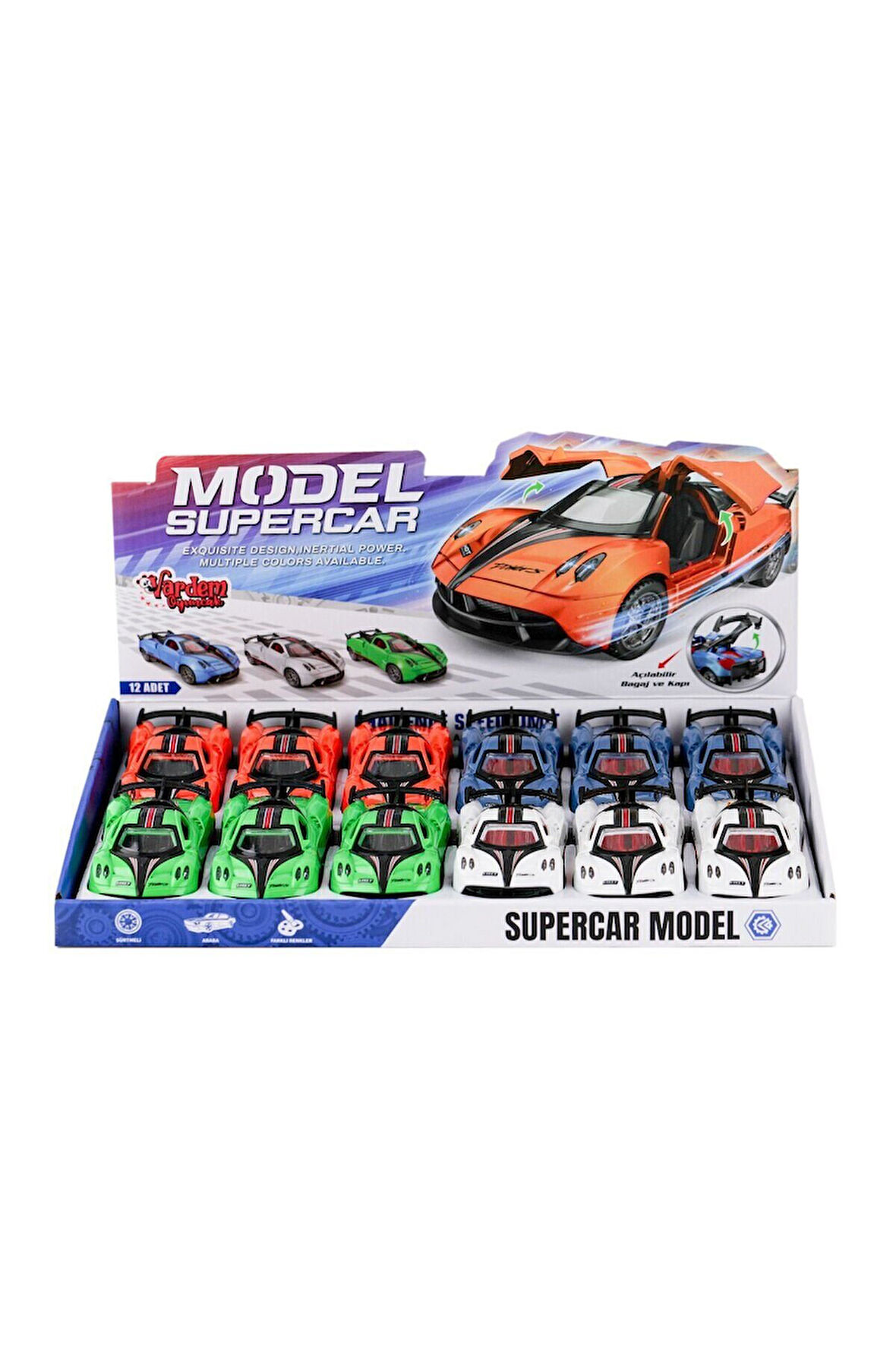 JW567-170 Sürtmeli Kapısı Açılan Spor Araba - 1adet Stokta Olan Gönderilir Kız Erkek Çocuk Oyuncak E