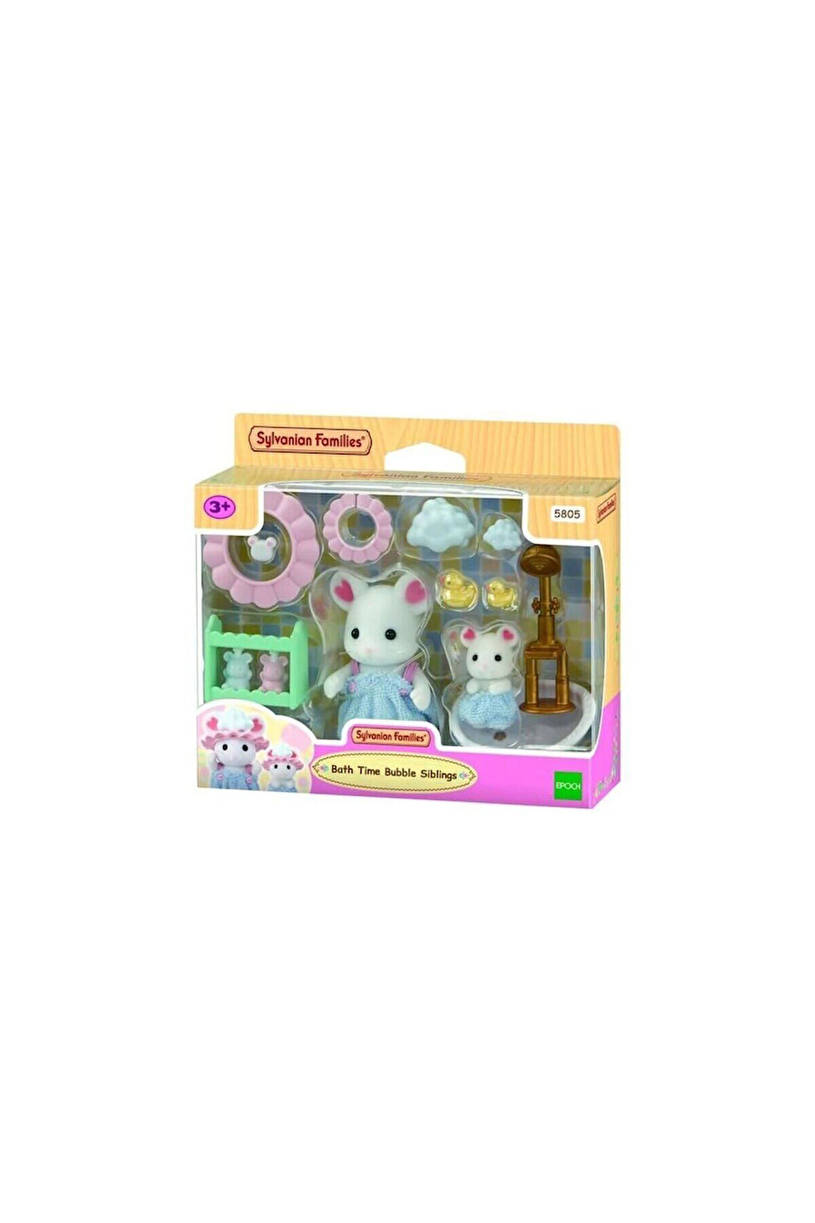 5805 Sylvanian Families Kardeşler Banyo Zamanı Seti +3 yaş Kız Erkek Çocuk Oyuncak Eğitici Oyuncakla