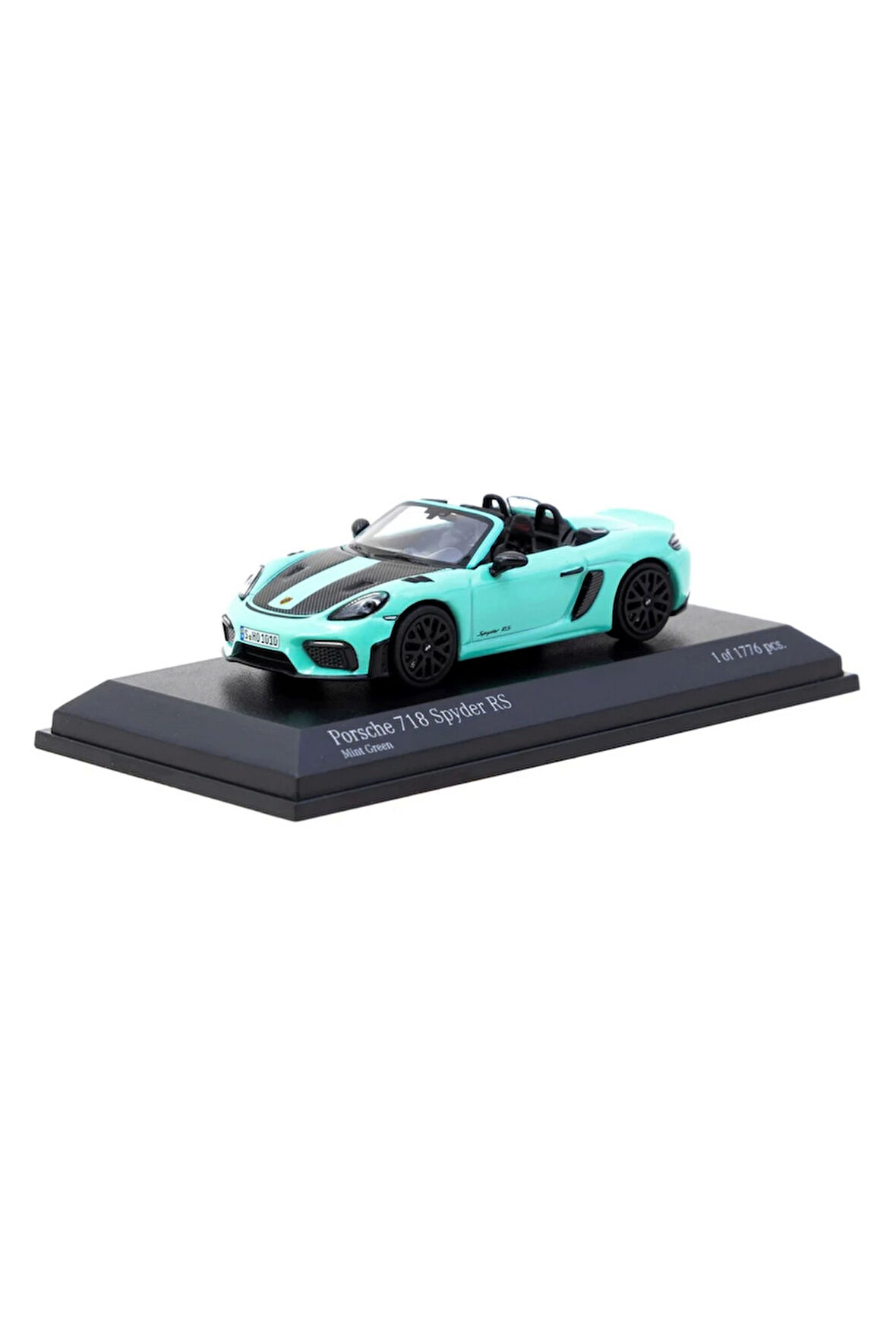 Tarmac Works x Minichamps 1/64 Porsche 718 Spyder RS Mint Green Kız Erkek Çocuk Oyuncak Eğitici Oyun
